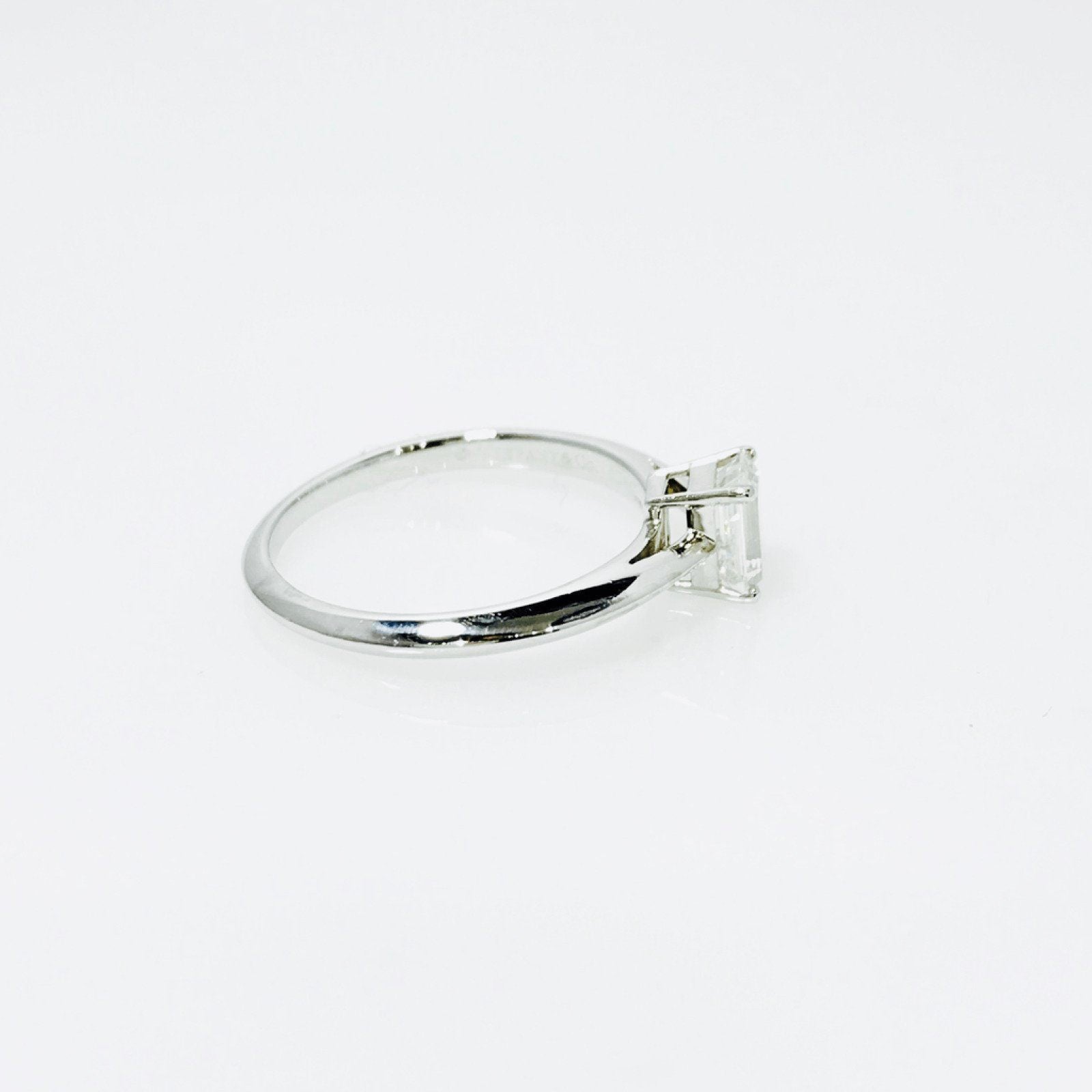 Tiffany & Co. Solitaire 0.73ct Emerald Cut Diamond Engagement Ring