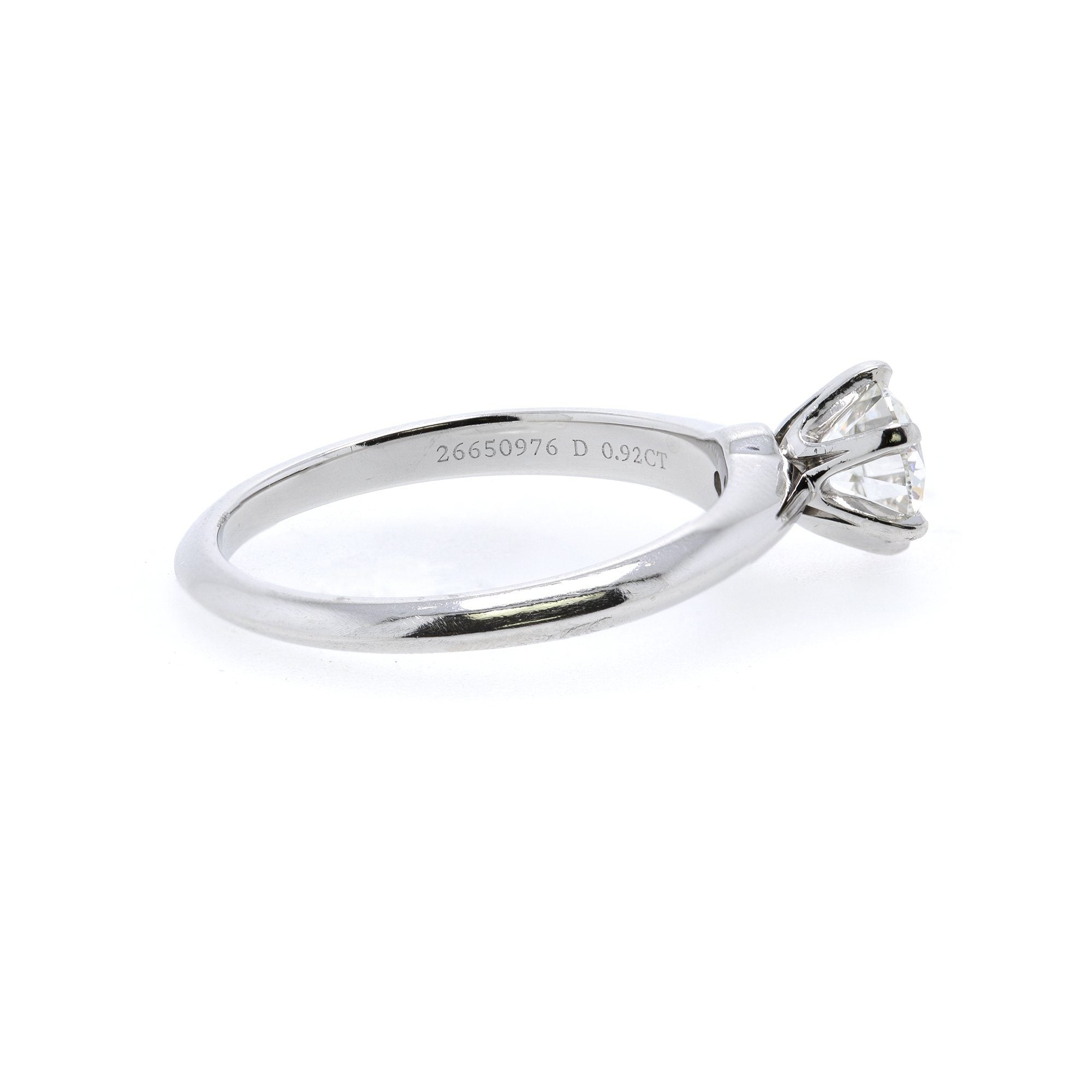 Tiffany & Co. Solitaire 0.92 ct. Round Diamond Engagement Ring