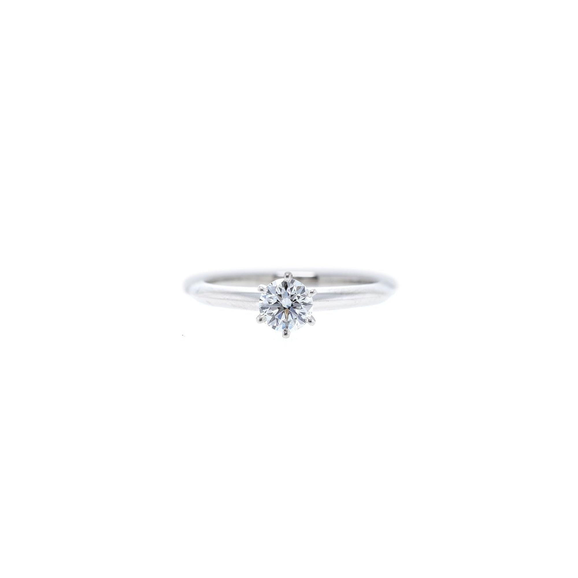 Tiffany & Co. Solitaire Diamond Engagement Ring w/ Certificate