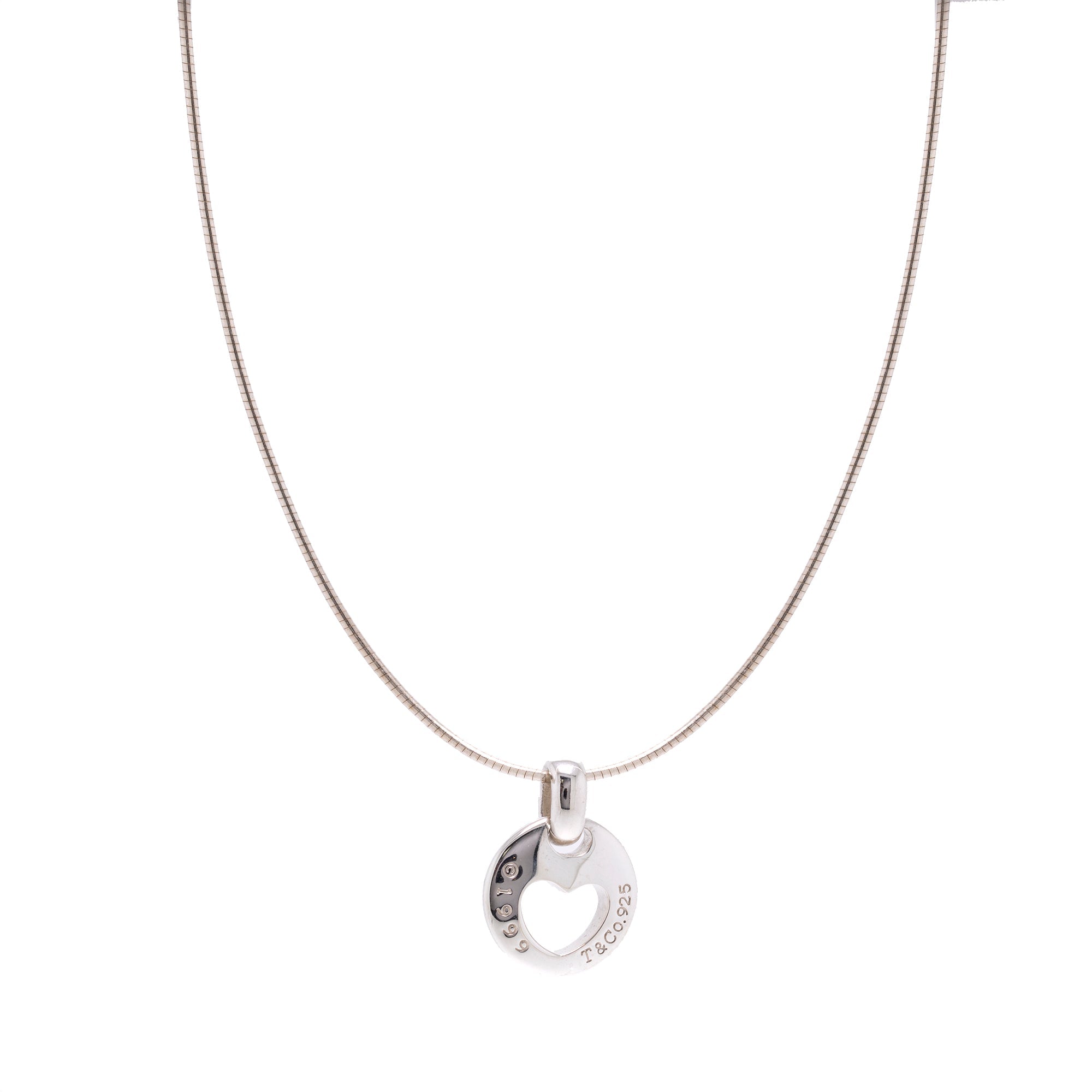 Tiffany & Co. Stencil Heart Pendant Necklace
