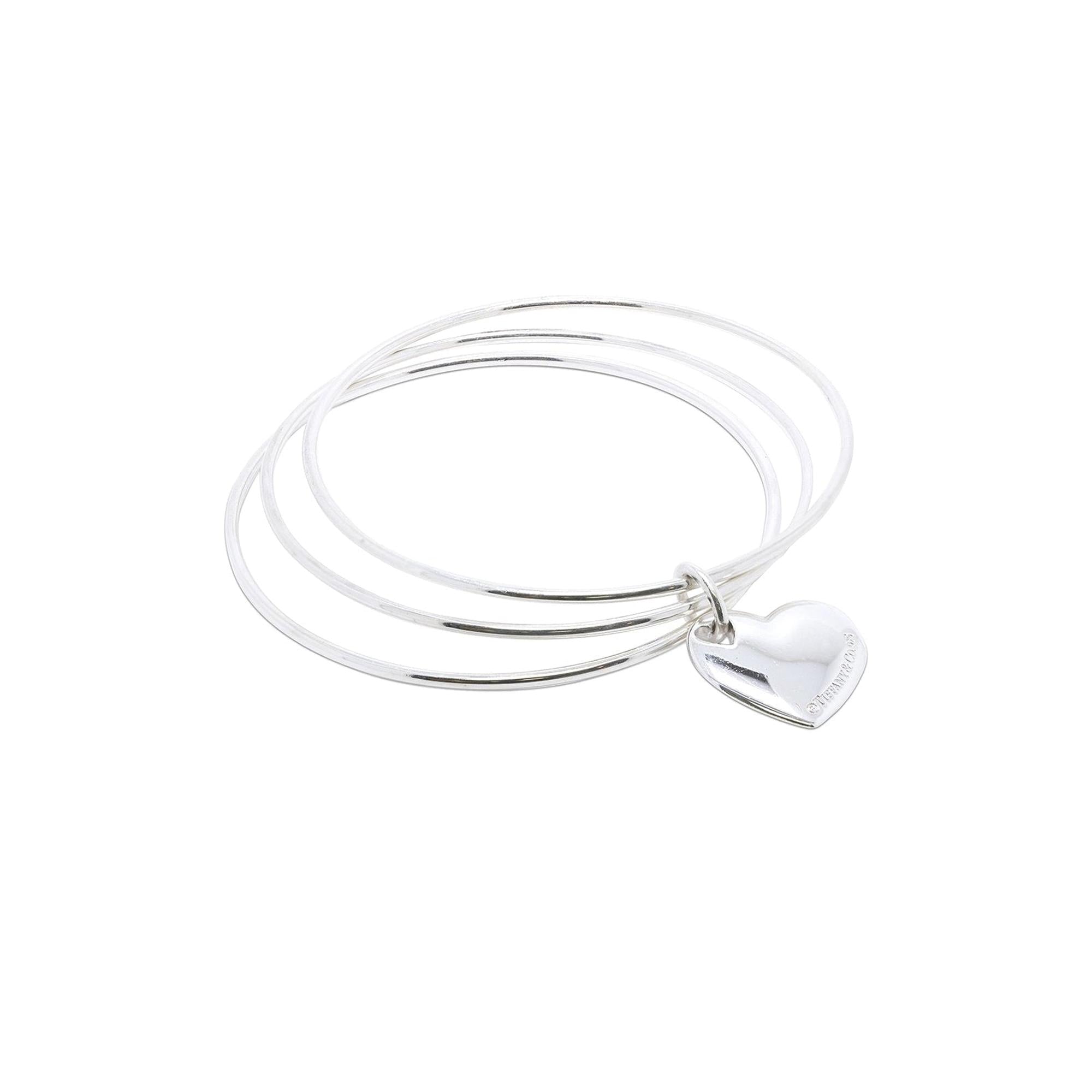 Tiffany & Co. Stencil Heart Triple Bangle Bracelet