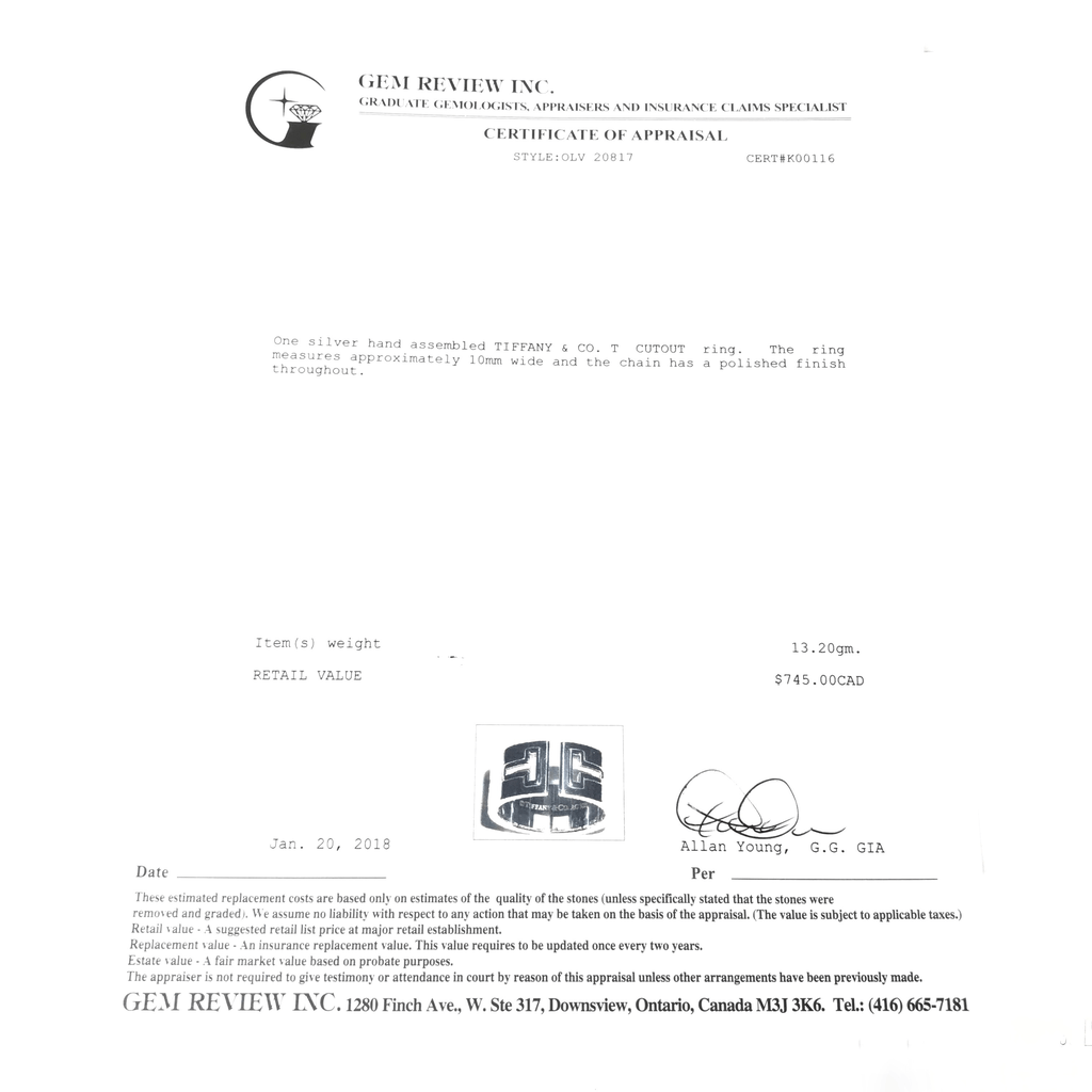 Tiffany & Co. T Cutout Ring