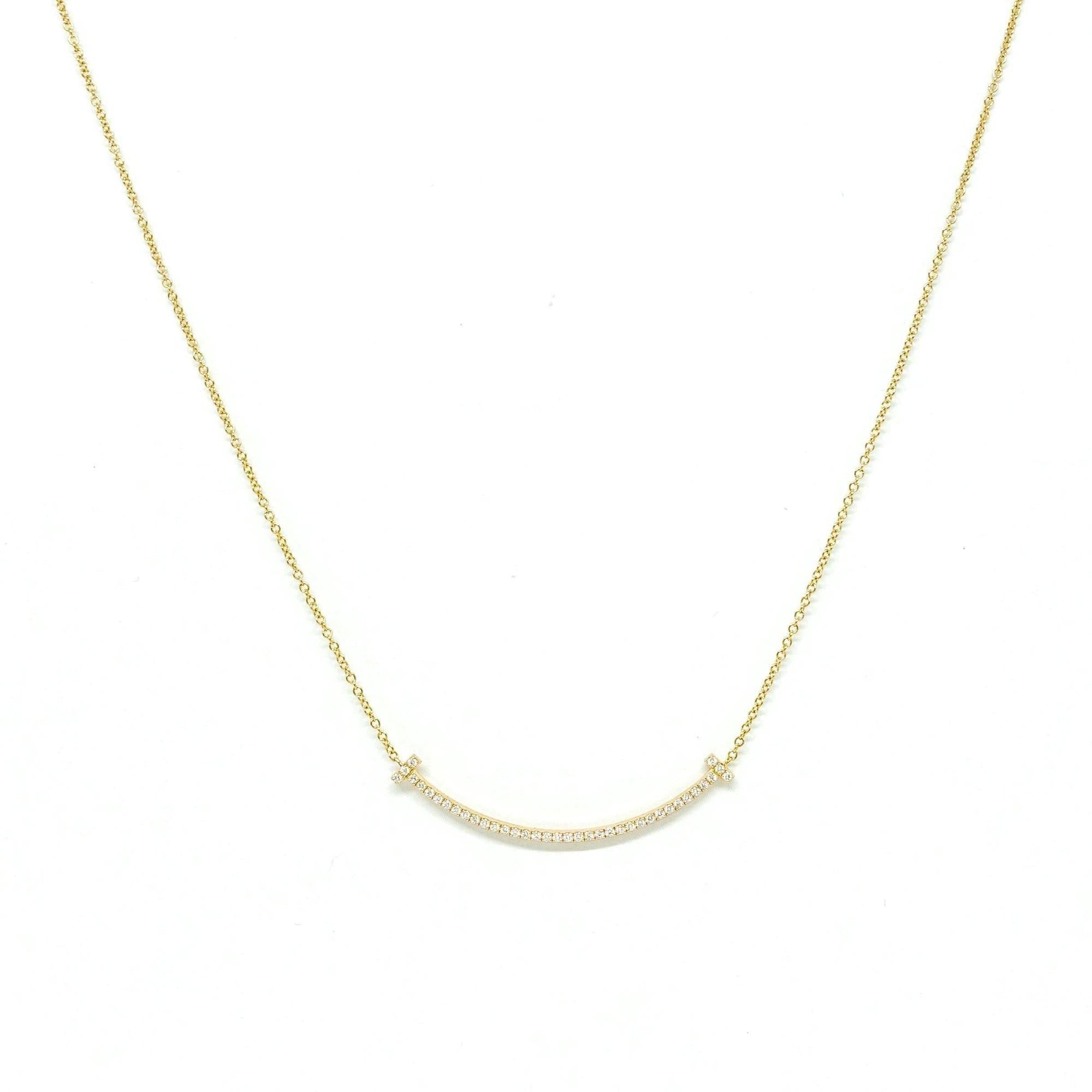 Tiffany & Co. T Smile Diamond Pendant Necklace
