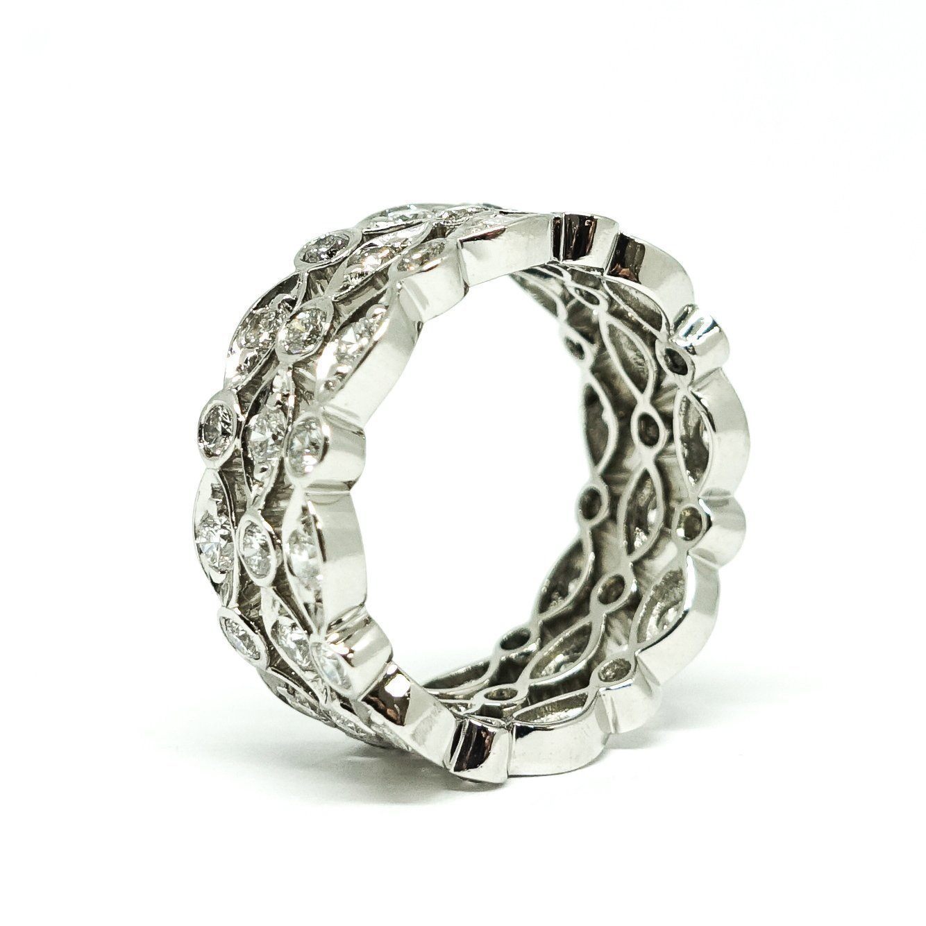 Tiffany & Co. Three Row Diamond Jazz Ring