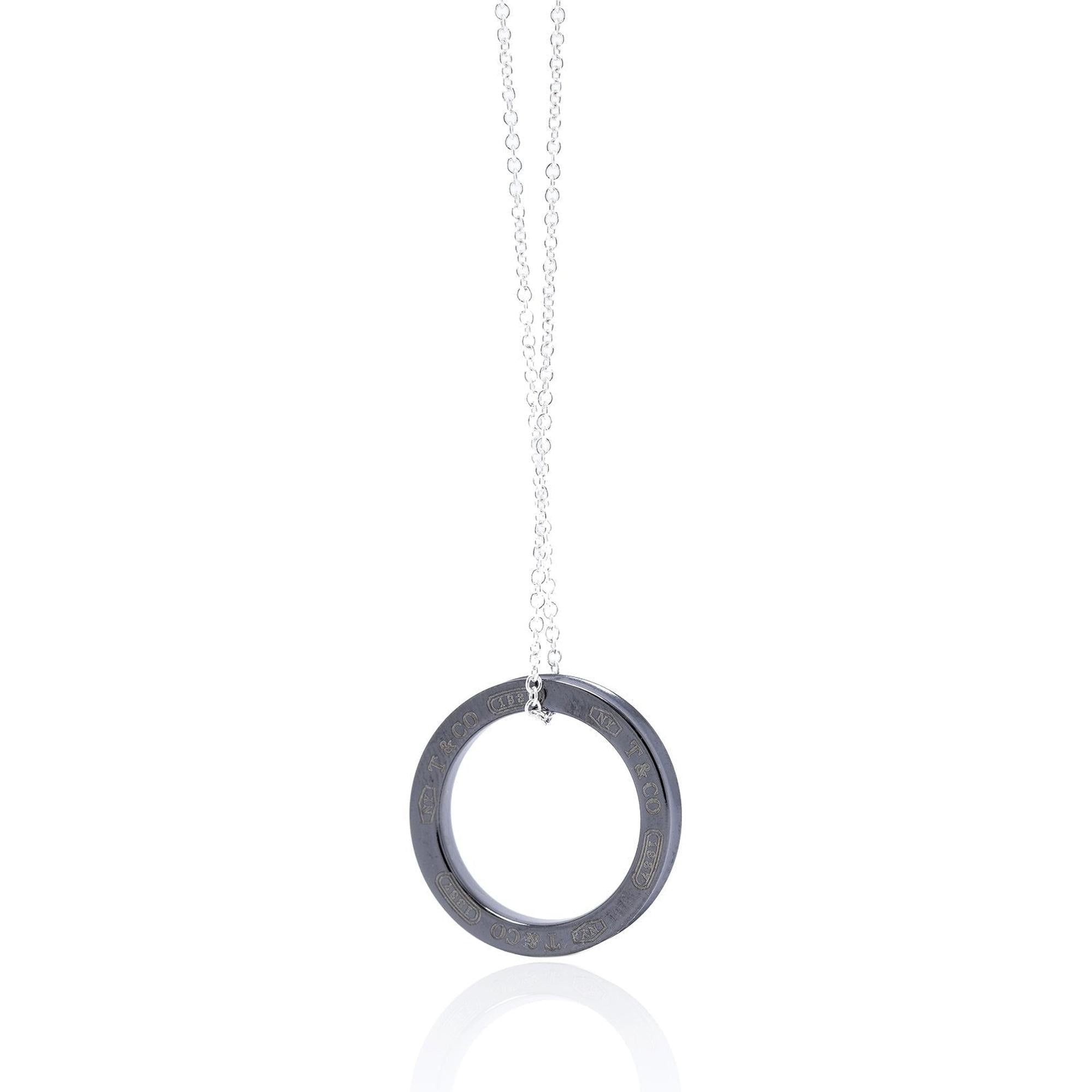 Tiffany & Co. Titanium 1837 Circle Pendant Necklace