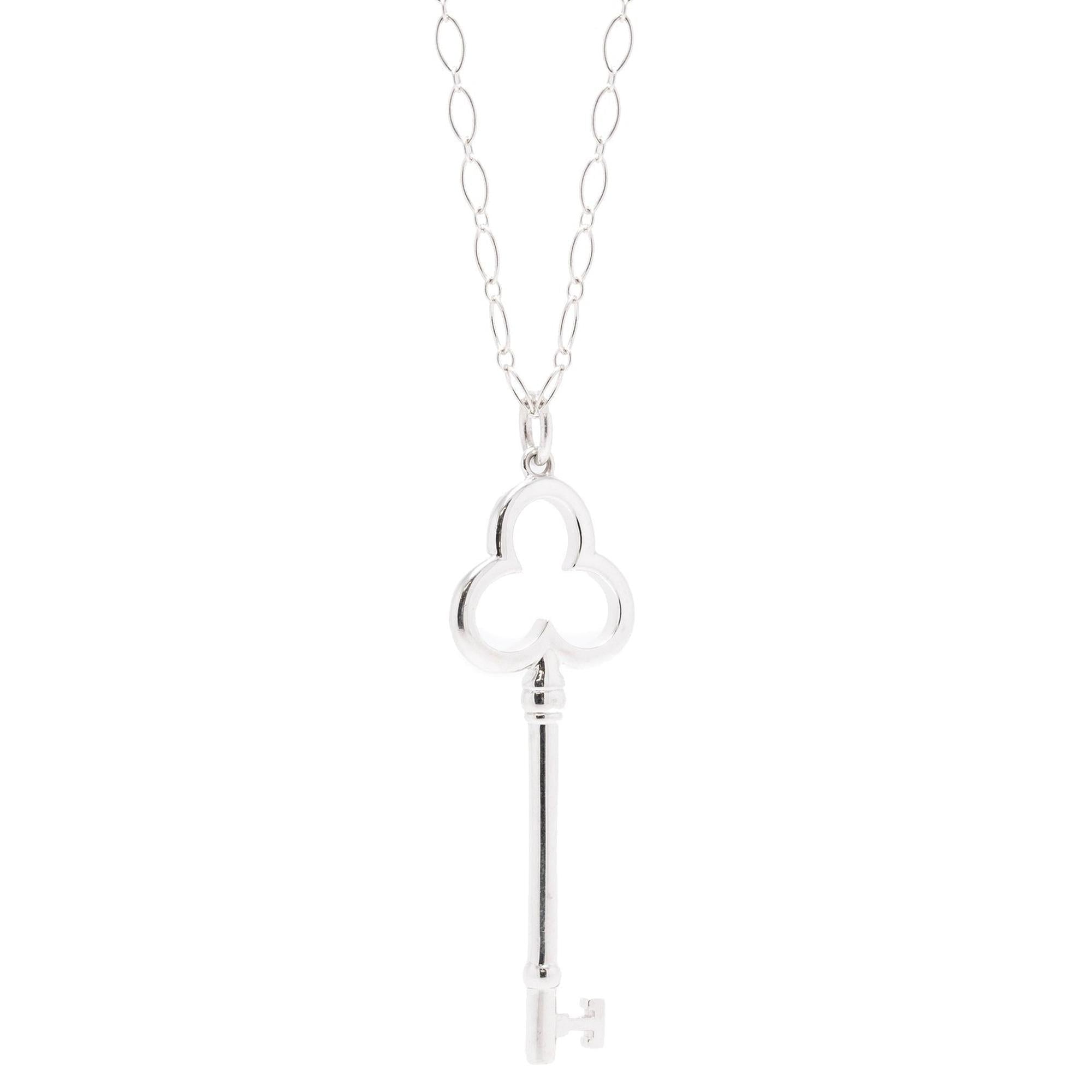 Tiffany & Co. Trefoil Key Pendant Necklace