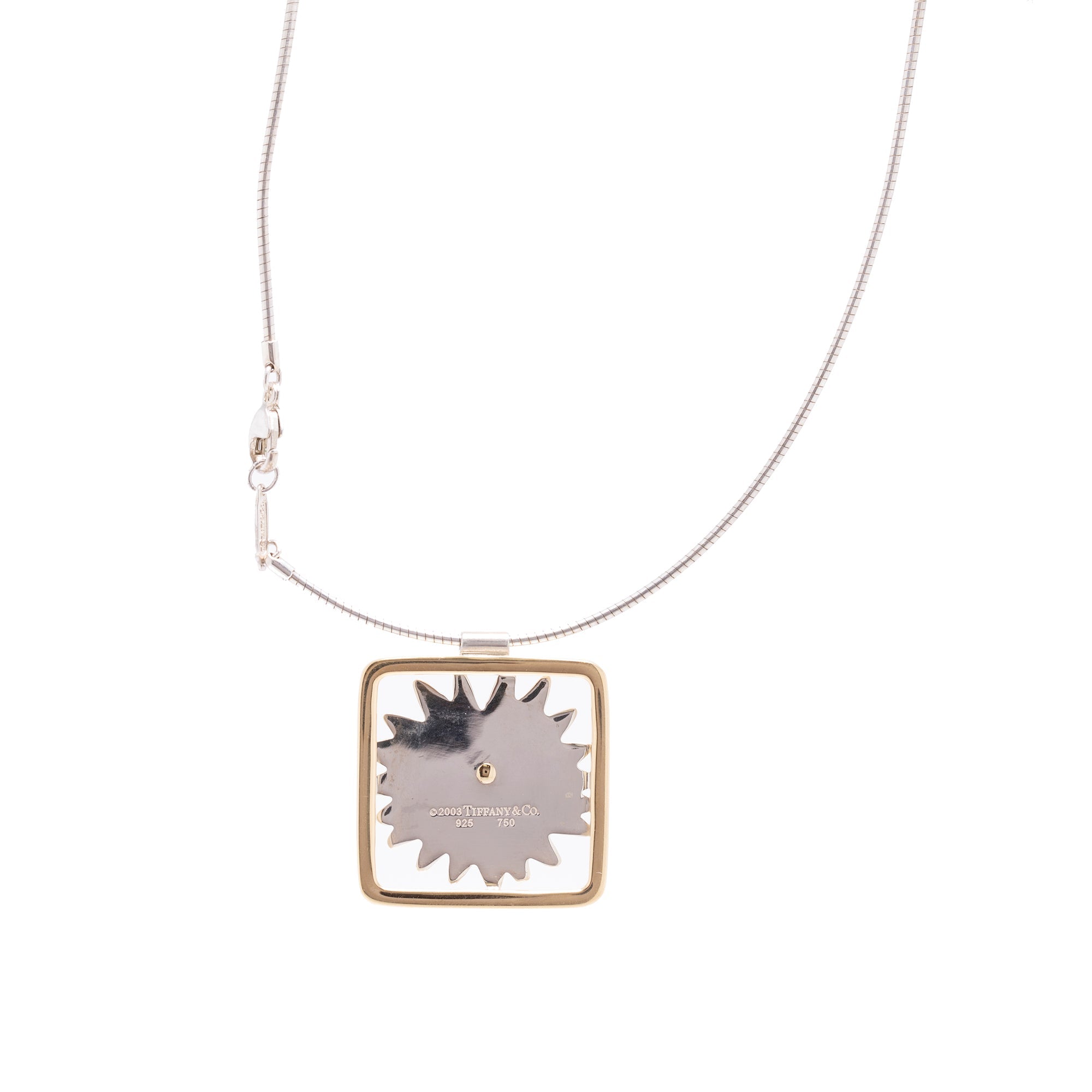 Tiffany & Co. Two-Tone Framed Daisy Pendant Necklace
