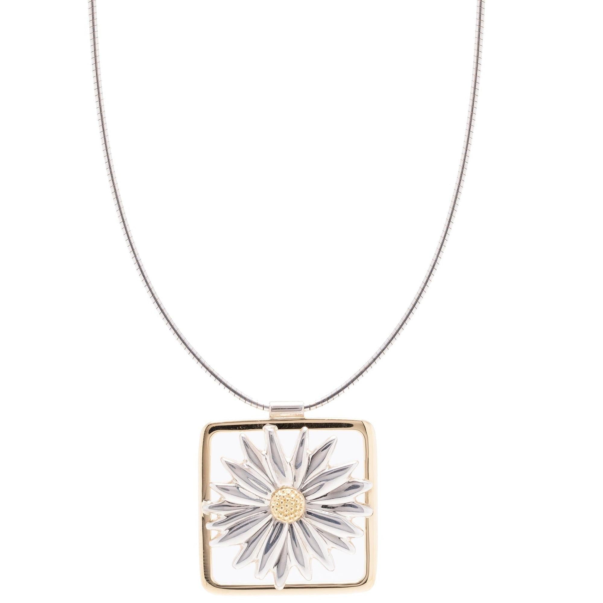 Tiffany & Co. Two-Tone Framed Daisy Pendant Necklace