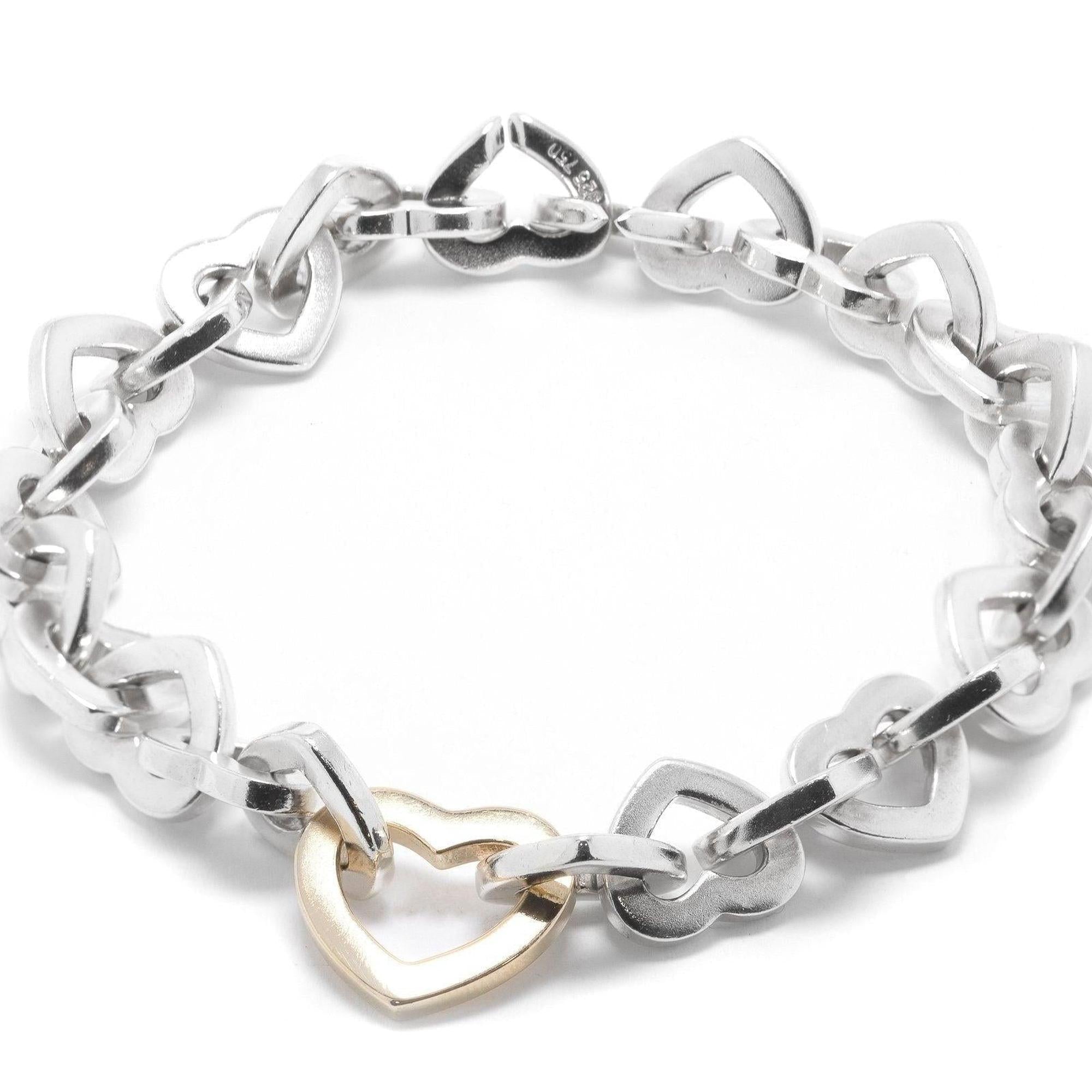 Tiffany & Co. Two-Tone Heart Link Bracelet