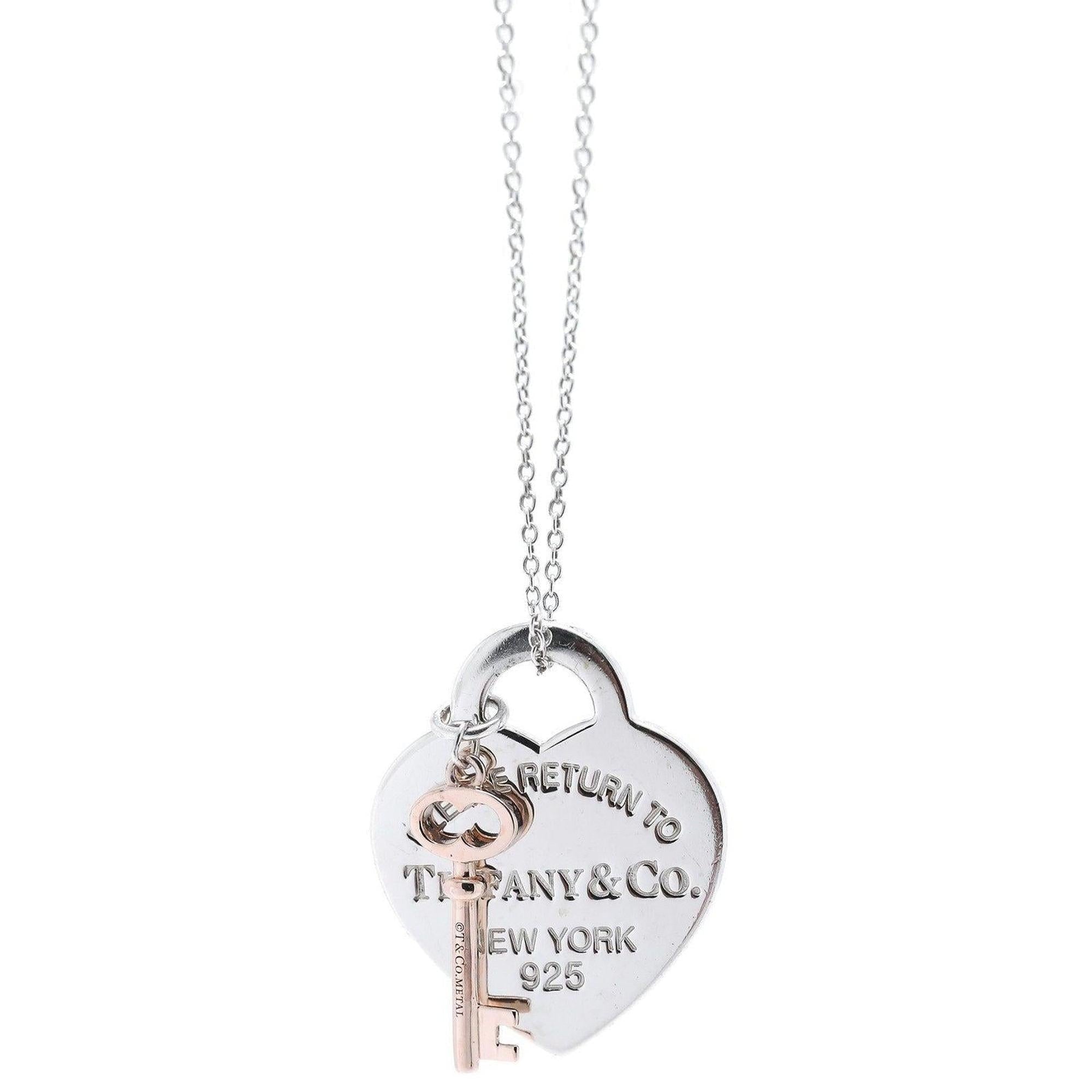 Tiffany & Co. Two-Tone Return to Tiffany Heart Tag and Key Pendant Necklace