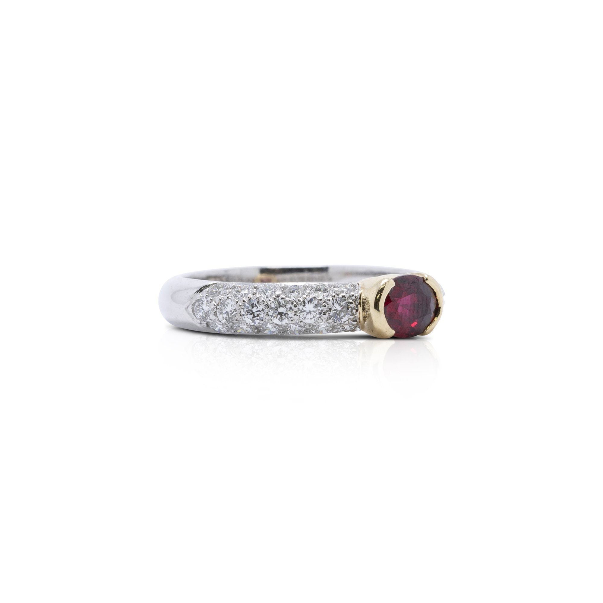 Tiffany & Co. Two-Tone Ruby and Diamond Ring