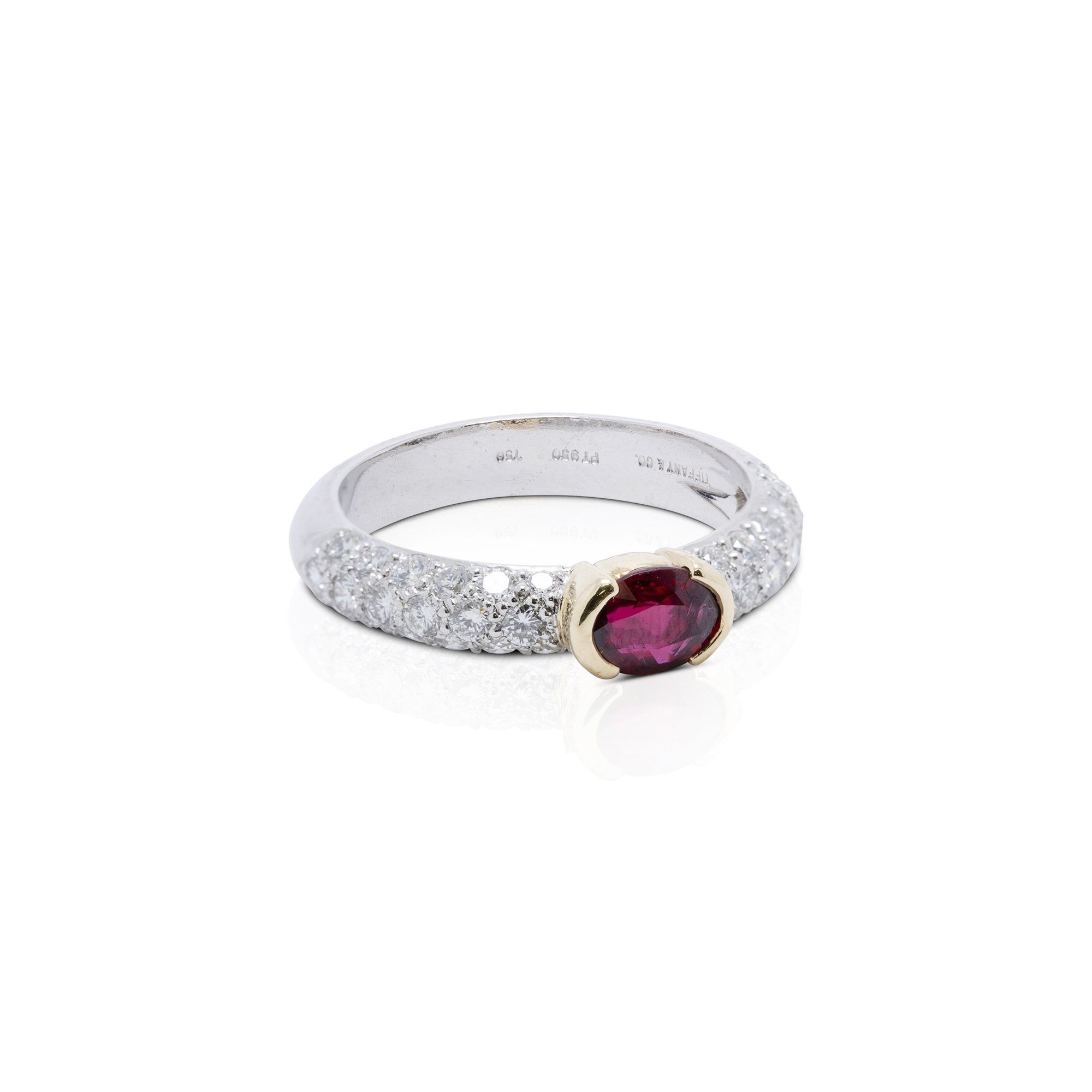Tiffany & Co. Two-Tone Ruby and Diamond Ring