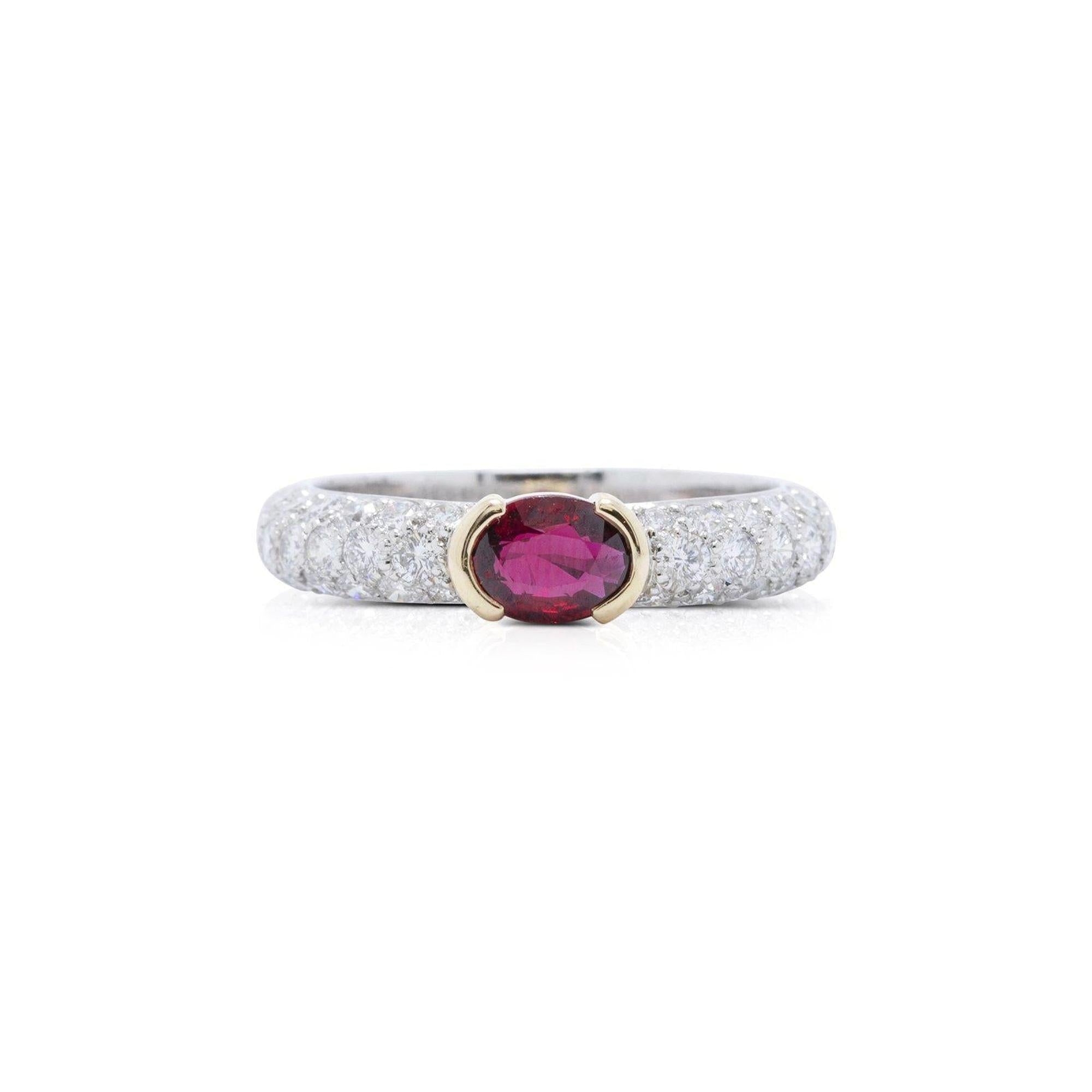 Tiffany & Co. Two-Tone Ruby and Diamond Ring