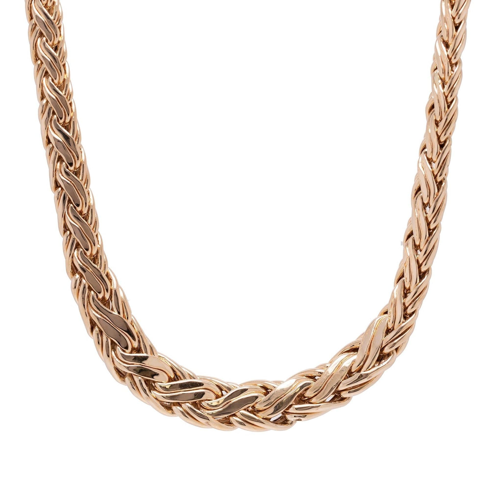 Tiffany & Co. Vintage 14k Gold Russian Weave Chain Necklace w/ Box