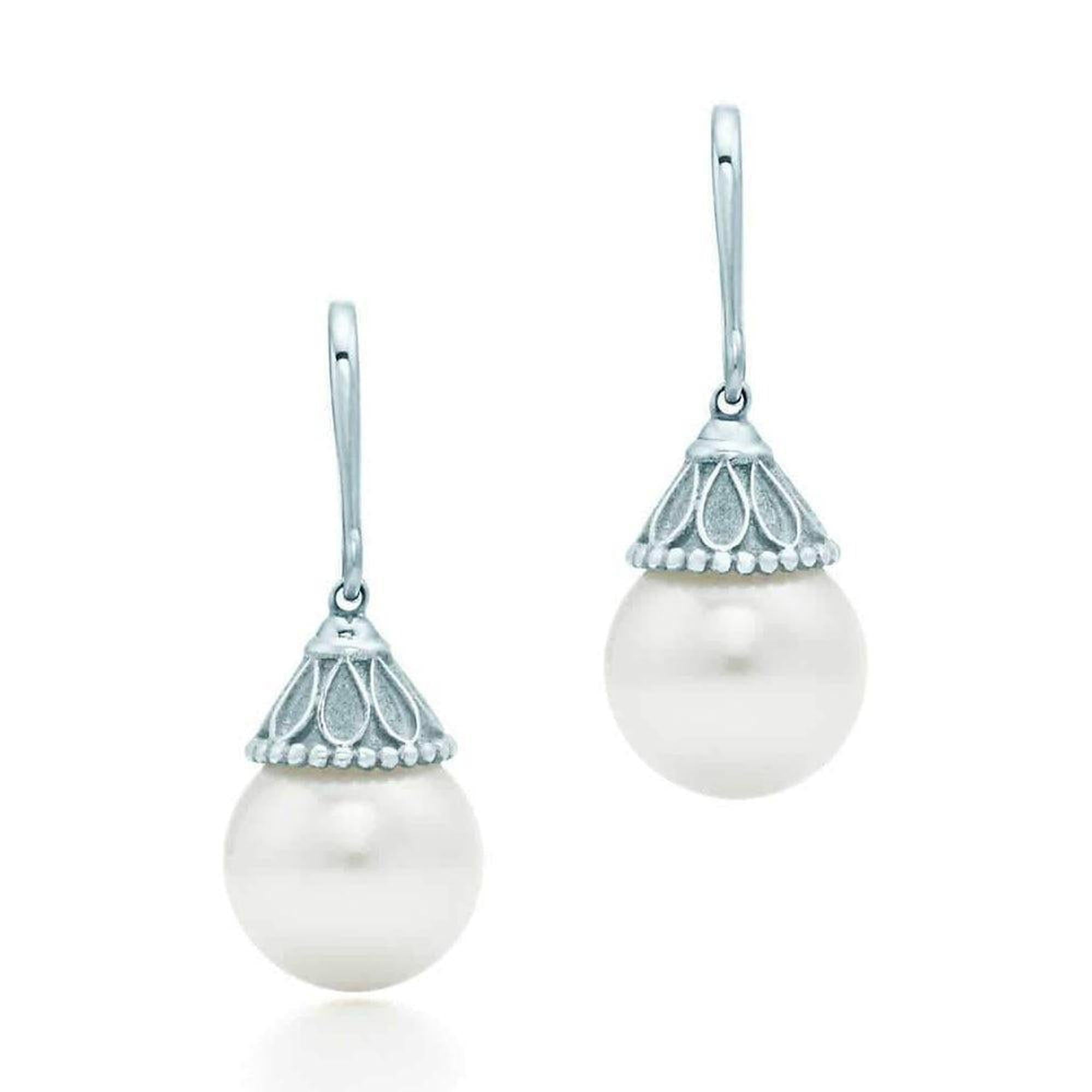 Tiffany & Co. Ziegfeld Pearl Earrings in Sterling Silver