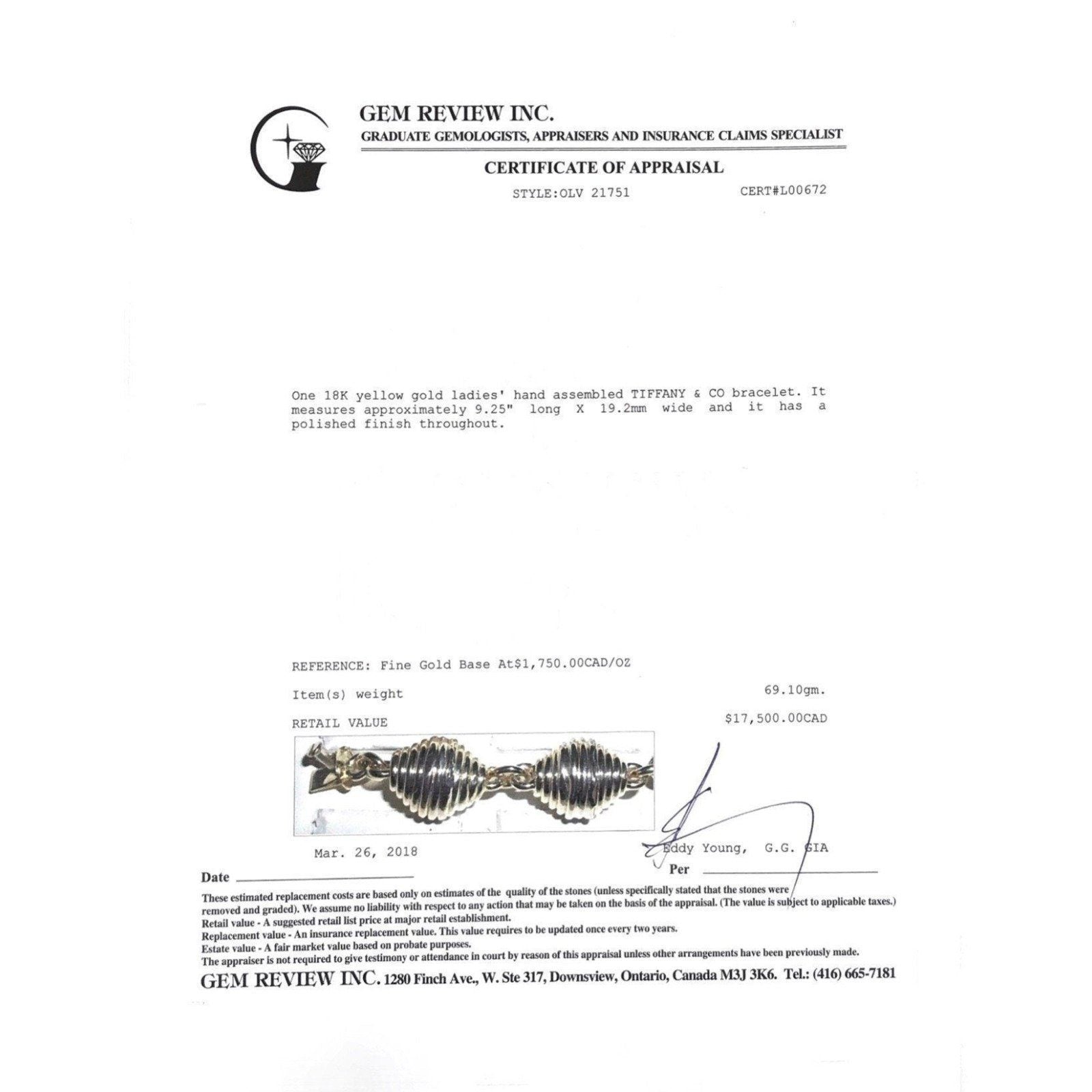 Tiffany Vintage Gold Bracelet