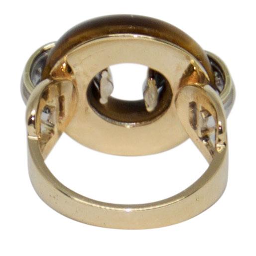 Tiger Eye and Diamond Ring