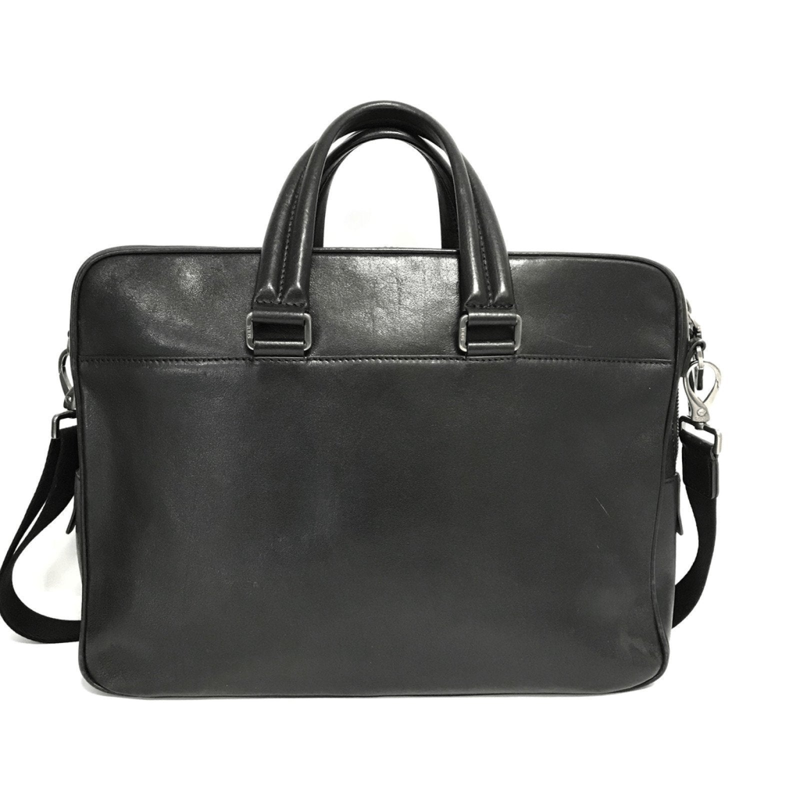 Tods Black Leather Laptop Bag