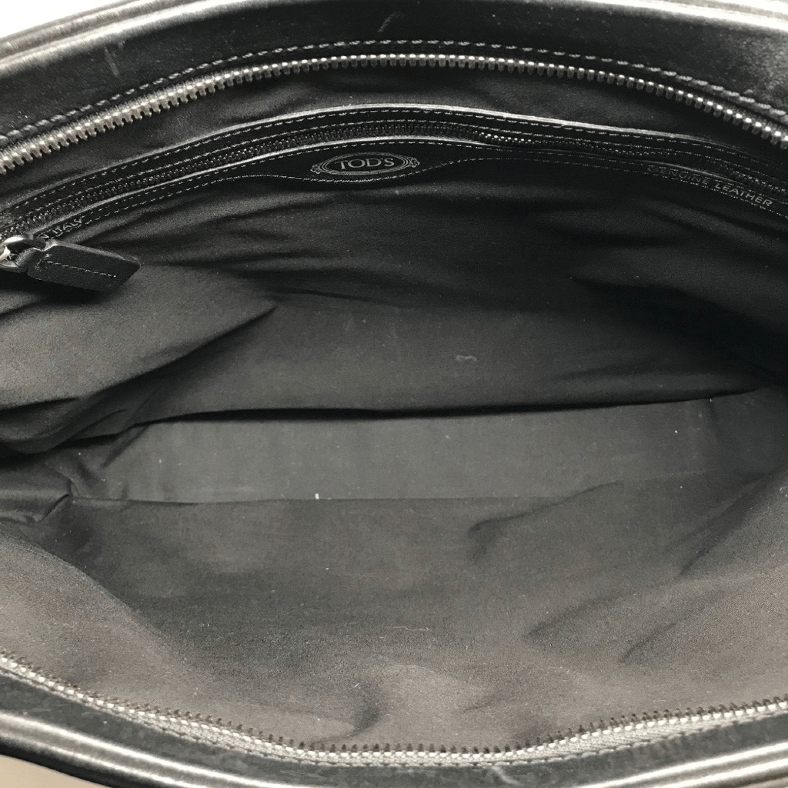 Tods Black Leather Laptop Bag