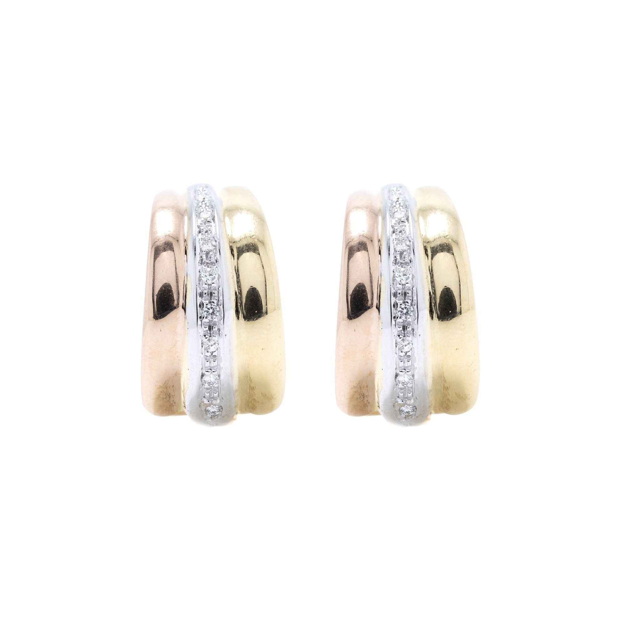 Tri-Colour Diamond Earrings