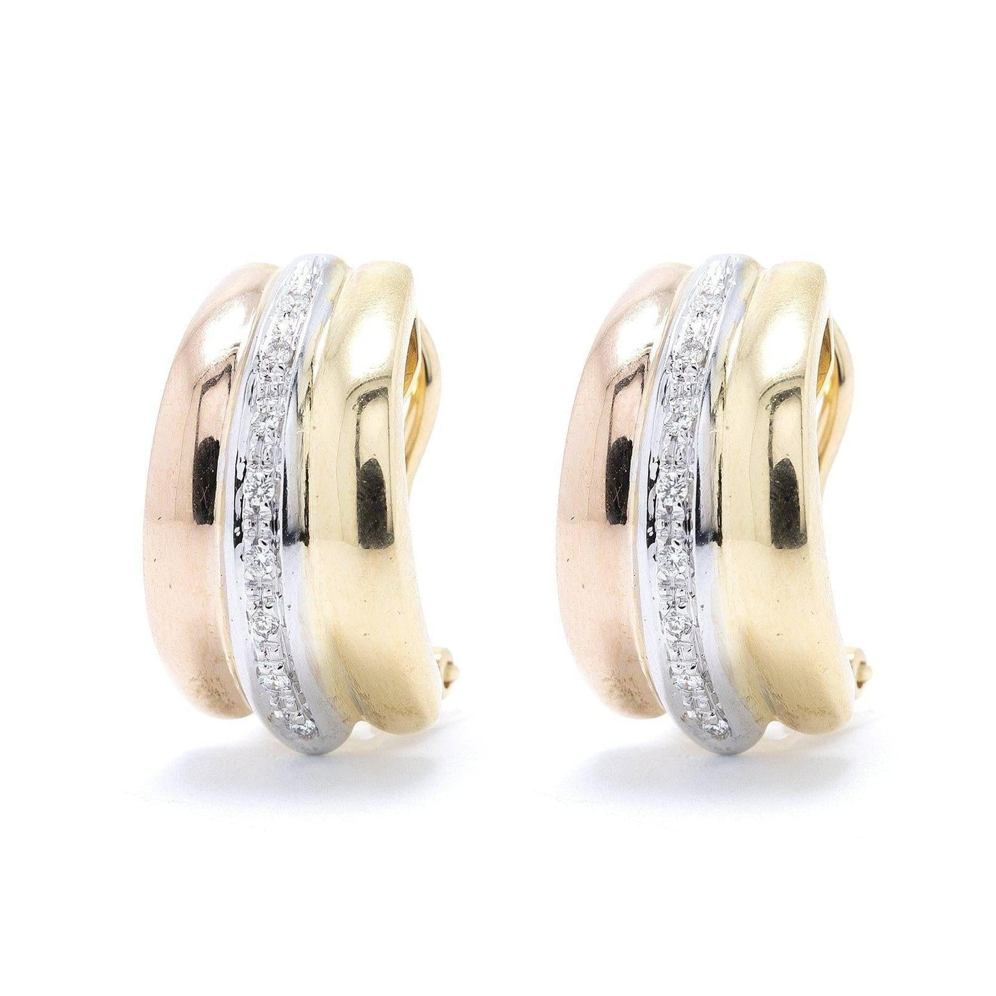Tri-Colour Diamond Earrings