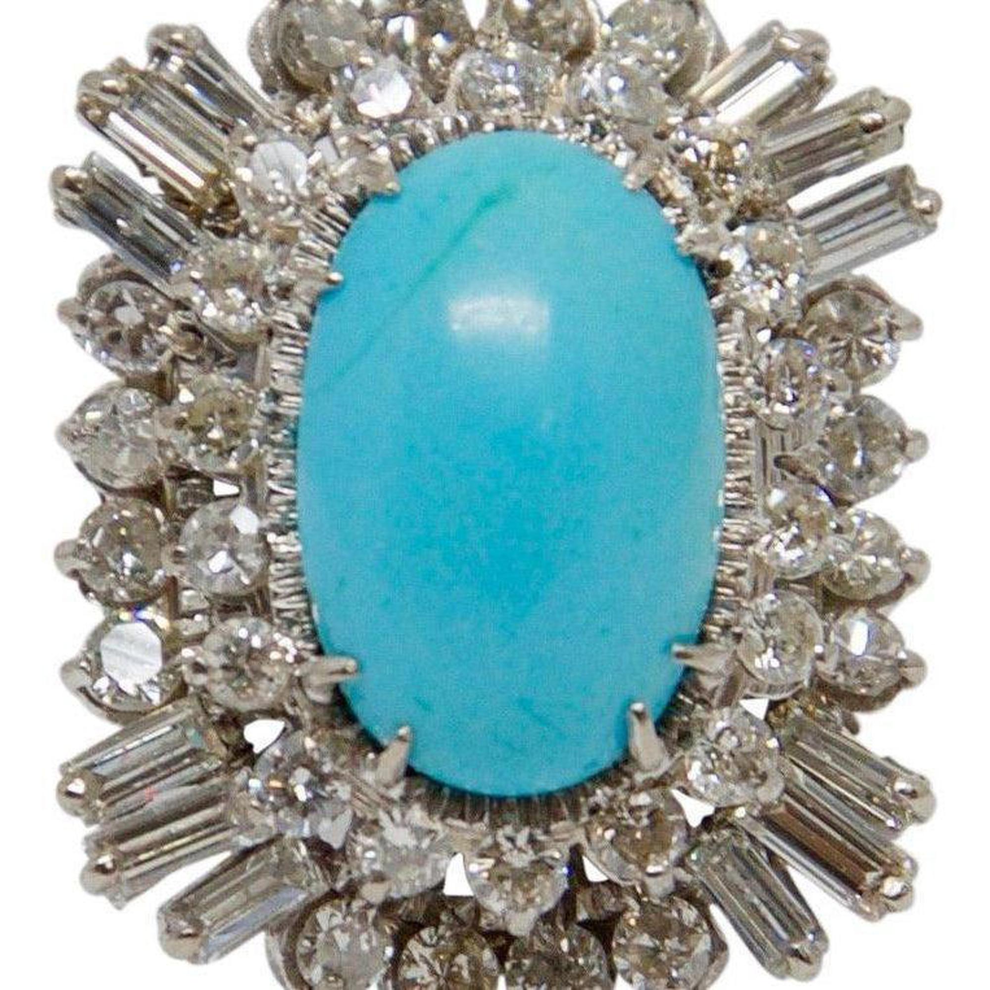 Turquoise and Diamond Ring