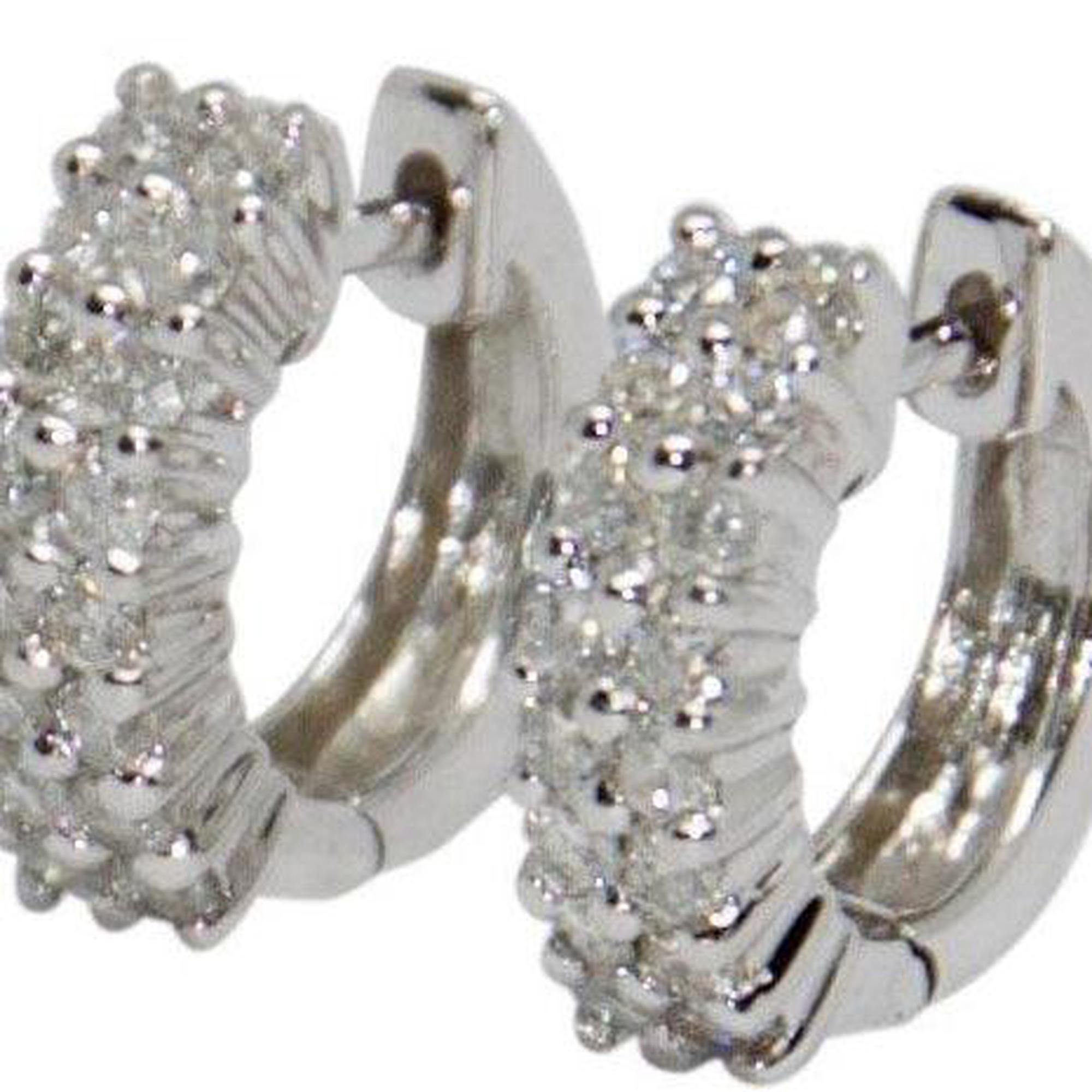 Two Row Diamond Huggy Earrings