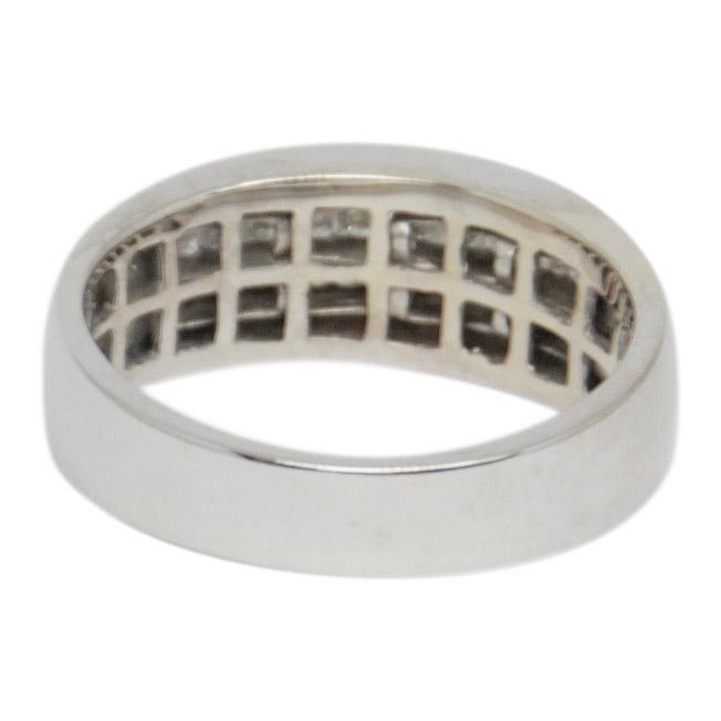 Two-Row Invisible-Set Diamond Band Ring