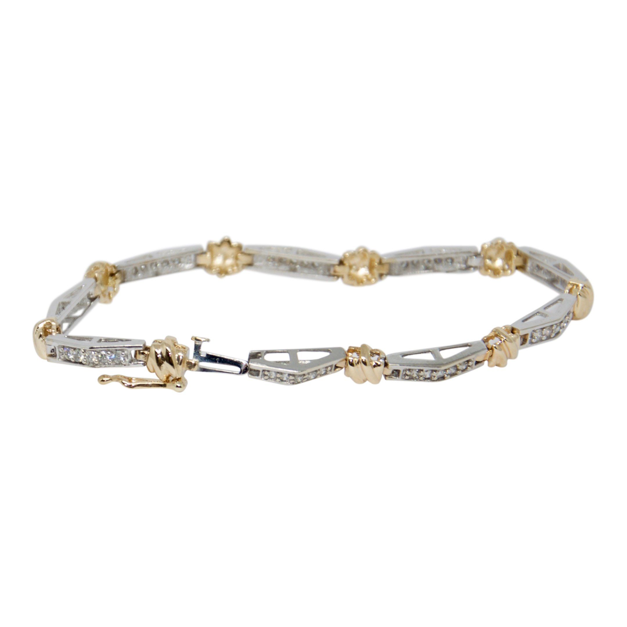Two-Tone Diamond Link Bracelet