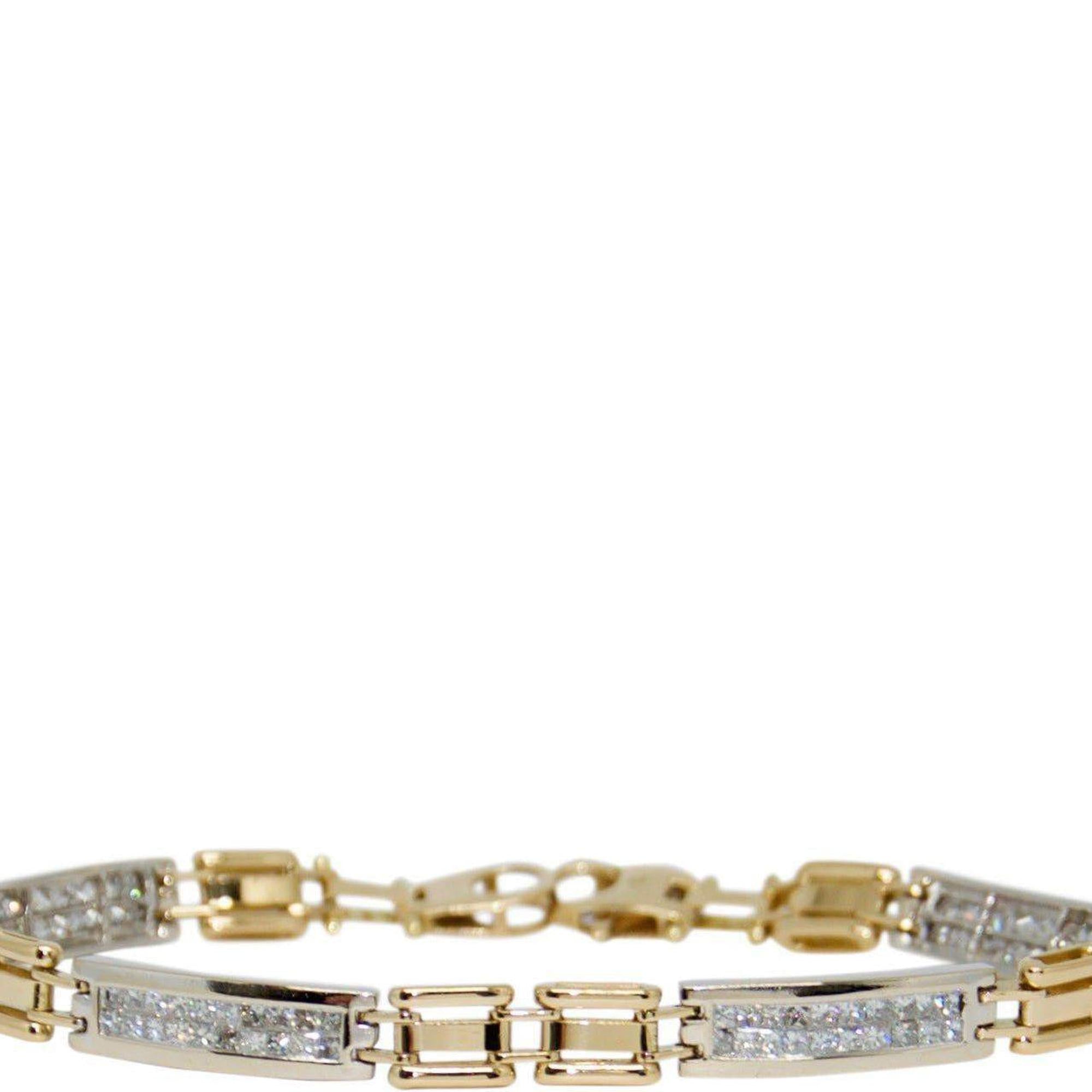 Two-Tone Diamond Link Bracelet