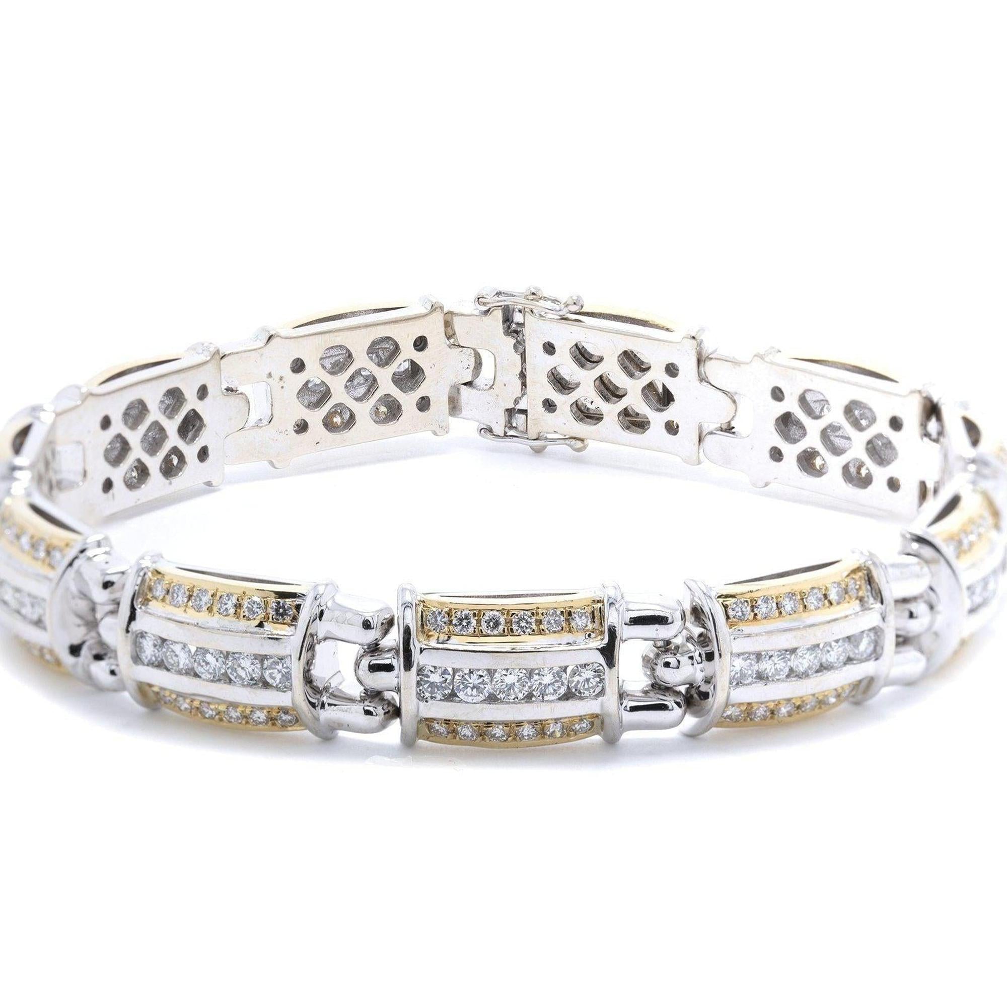 Two-Tone Diamond Link Bracelet
