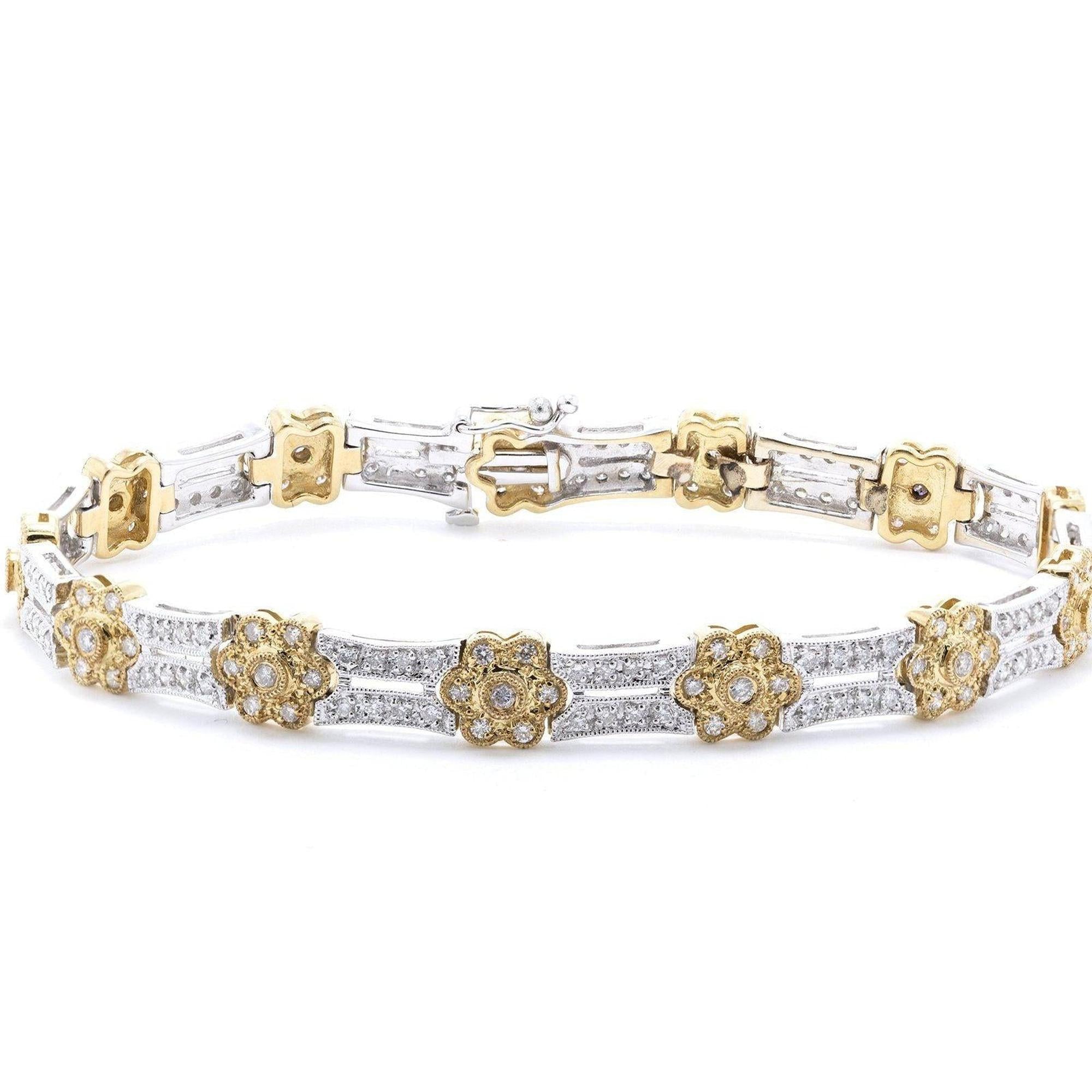 Two-Tone Diamond Link Bracelet