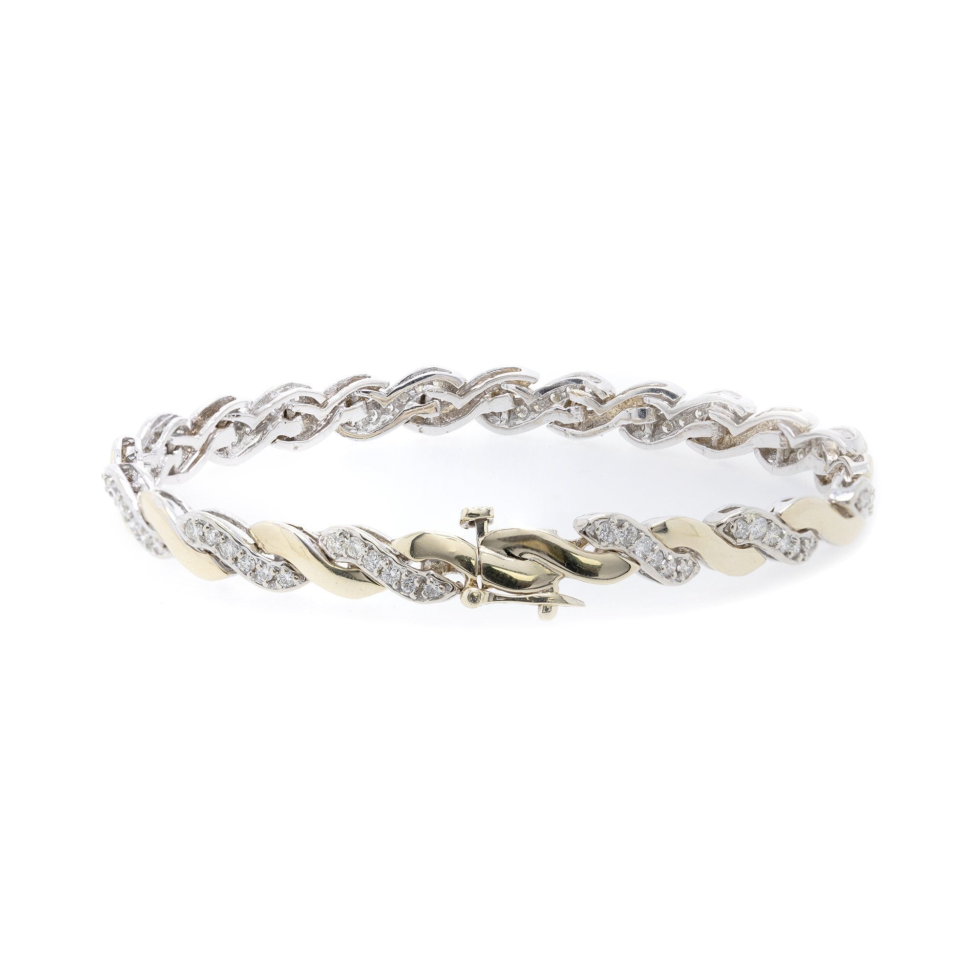 Two-Tone Diamond Tennis Bracelet
