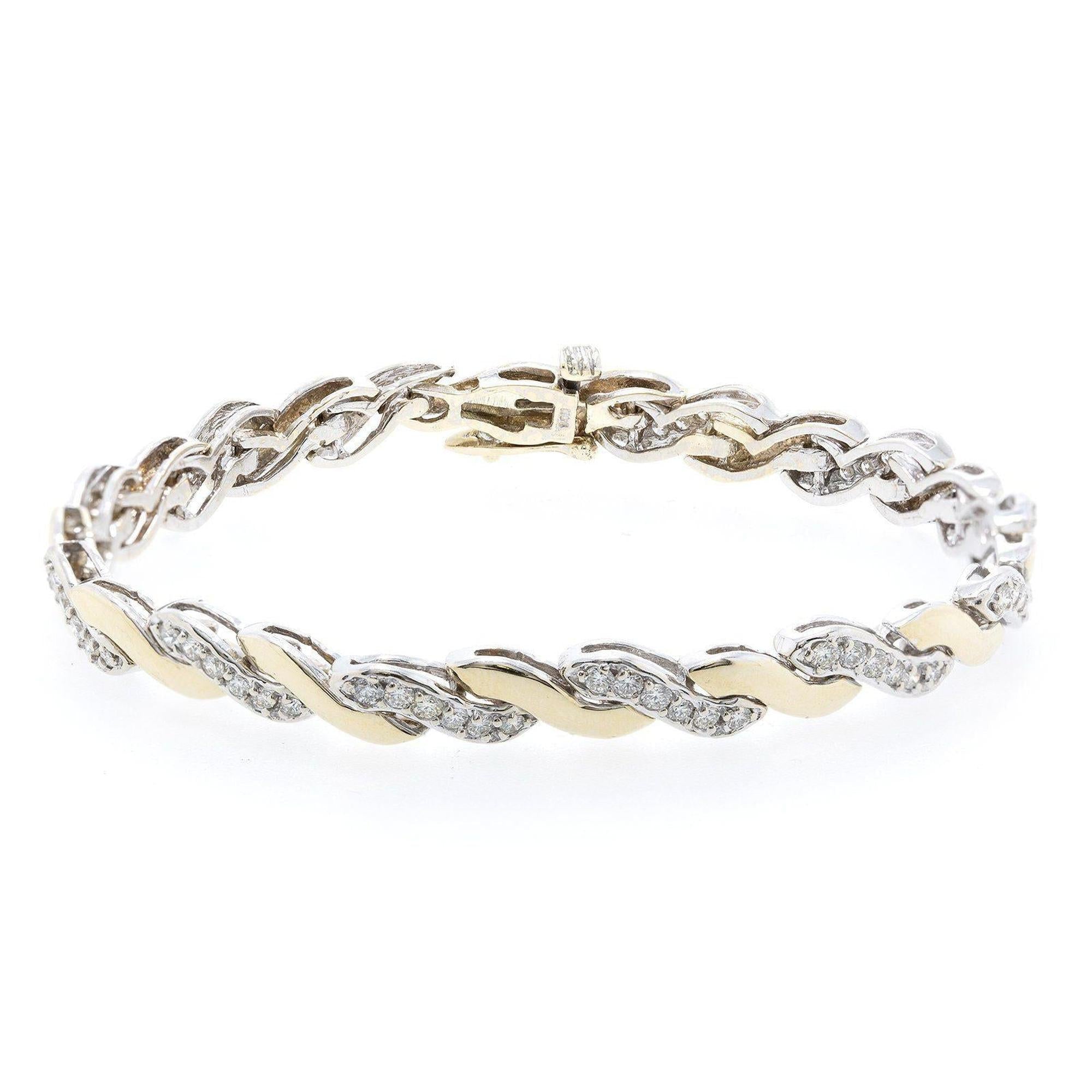 Two-Tone Diamond Tennis Bracelet