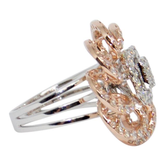 Two-Tone Floral Design Diamond Ring