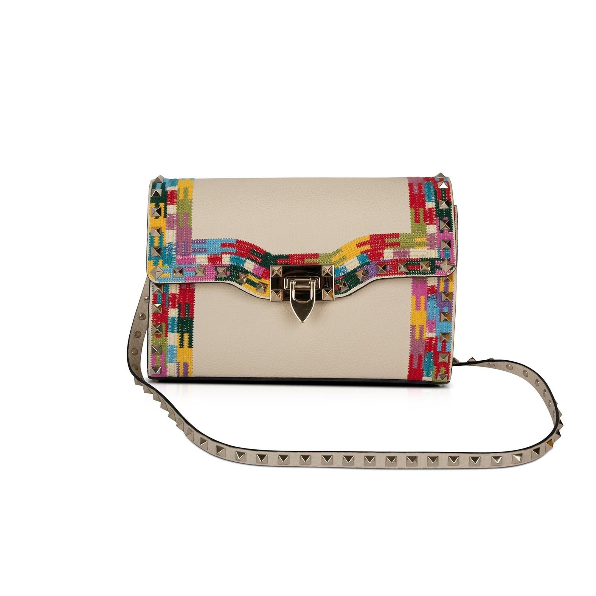 Valentino Medium Limited Edition Embroidered Rockstud Crossbody Bag