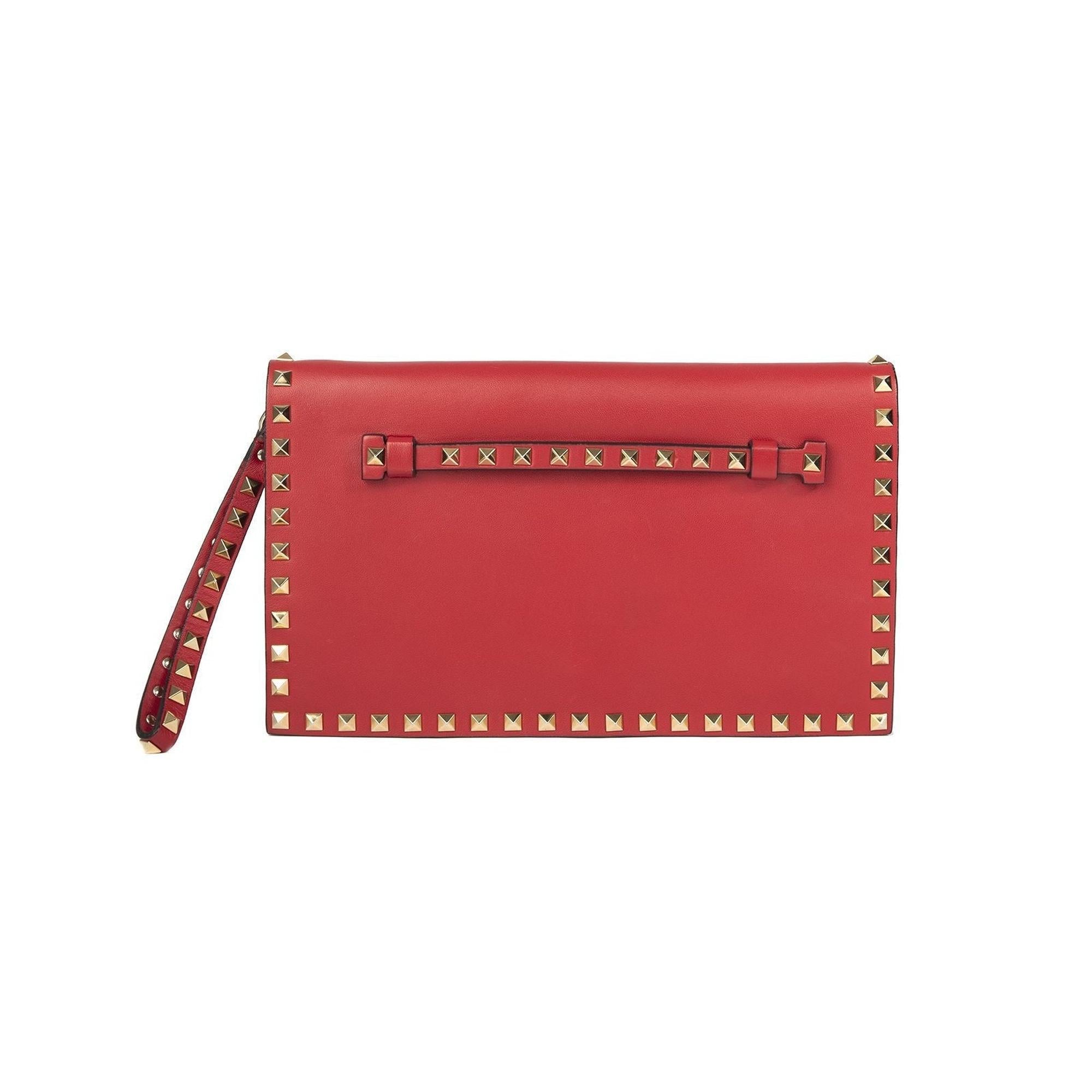 Valentino Rockstud Leather Clutch