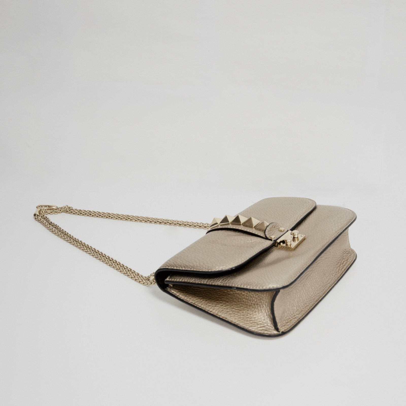 Valentino Silver Metallic Garavani Glam Lock Bag