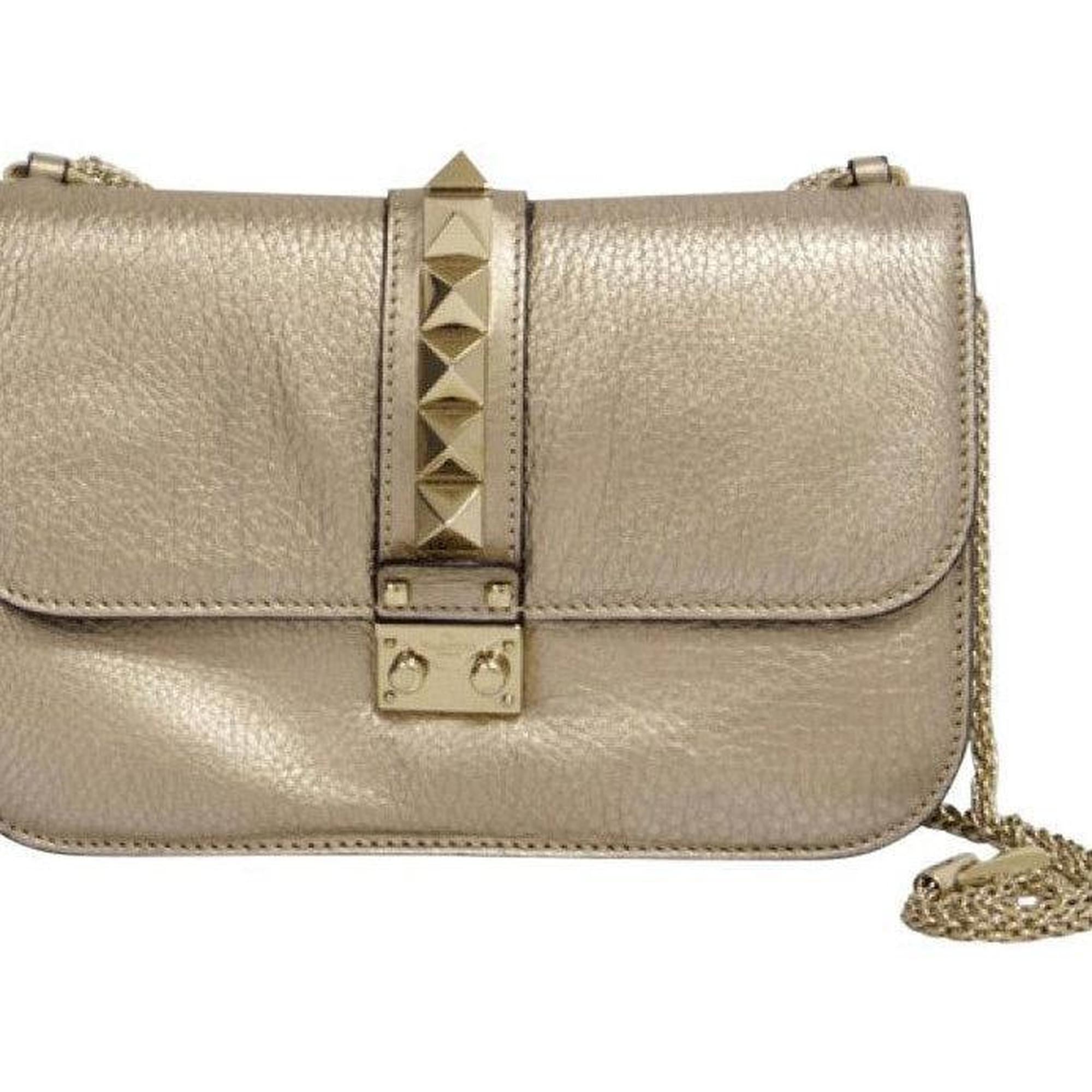 Valentino Silver Metallic Garavani Glam Lock Bag
