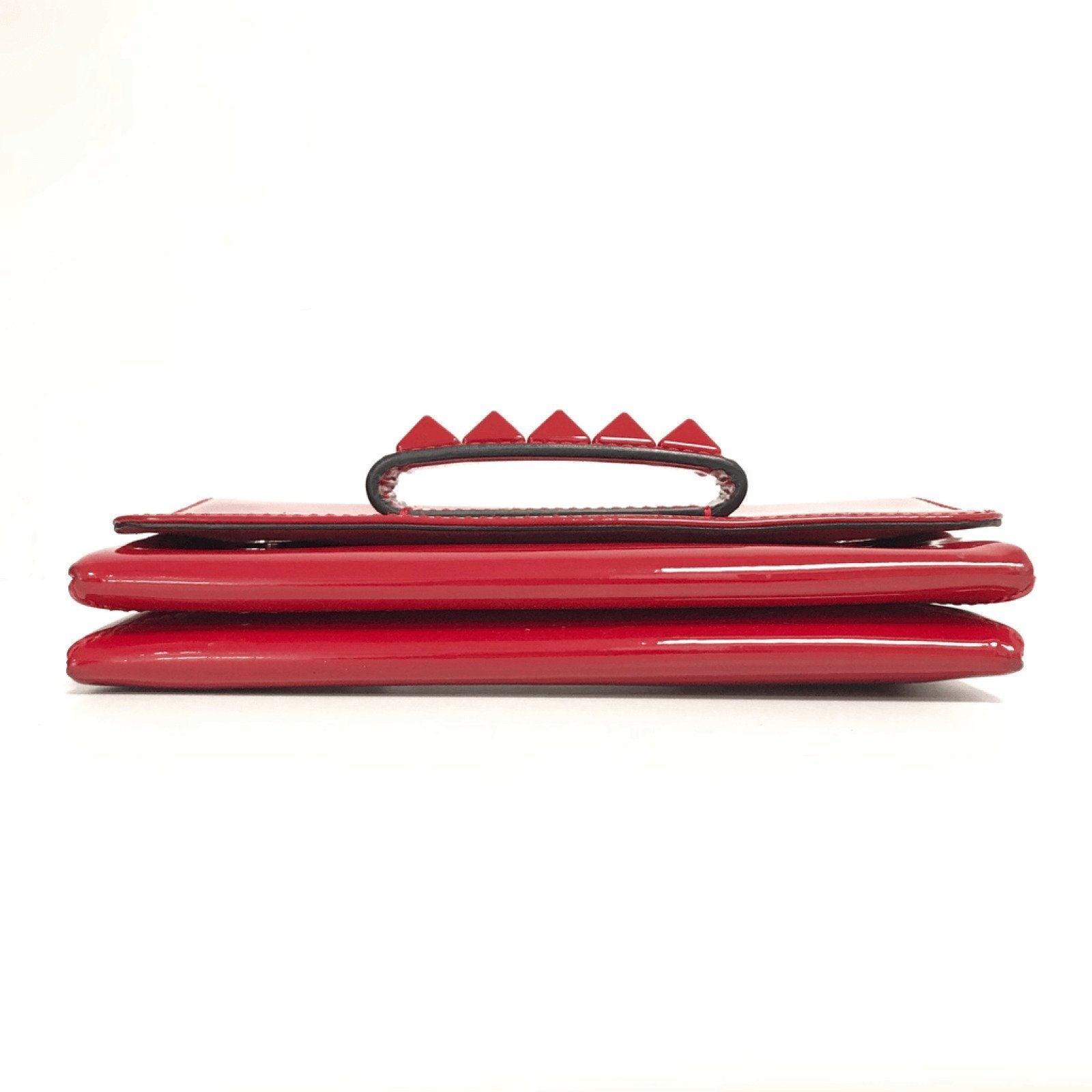 Valentino Small Red Patent Rockstud Va Va Voom Clutch Bag