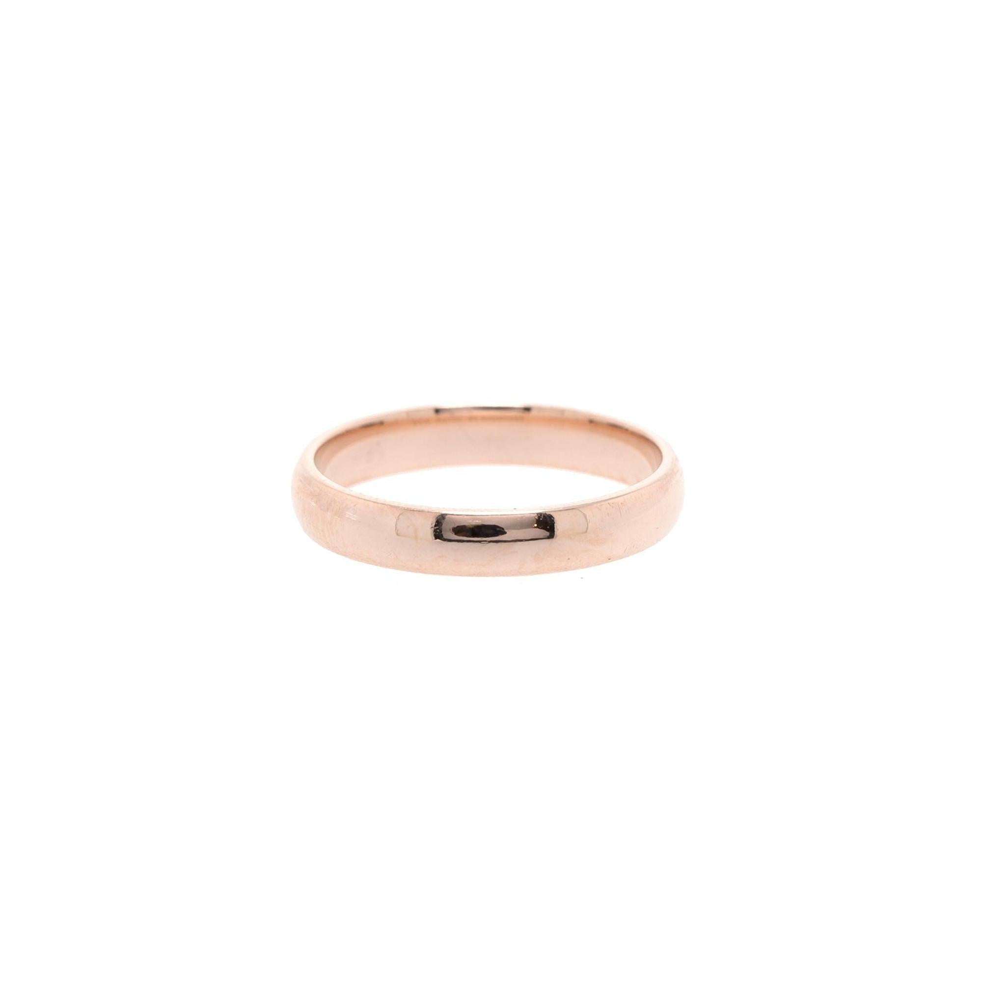 Van Cleef & Arpels 18k Rose Gold Tendrement Wedding Band Ring
