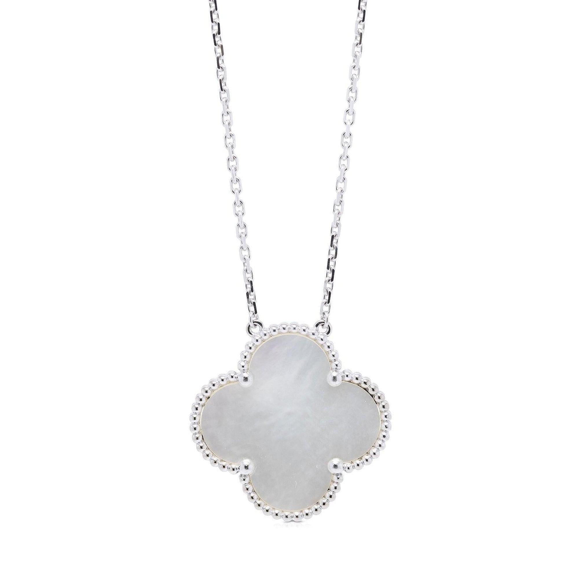 Van Cleef & Arpels 18k White Gold Magic Alhambra Pendant Necklace