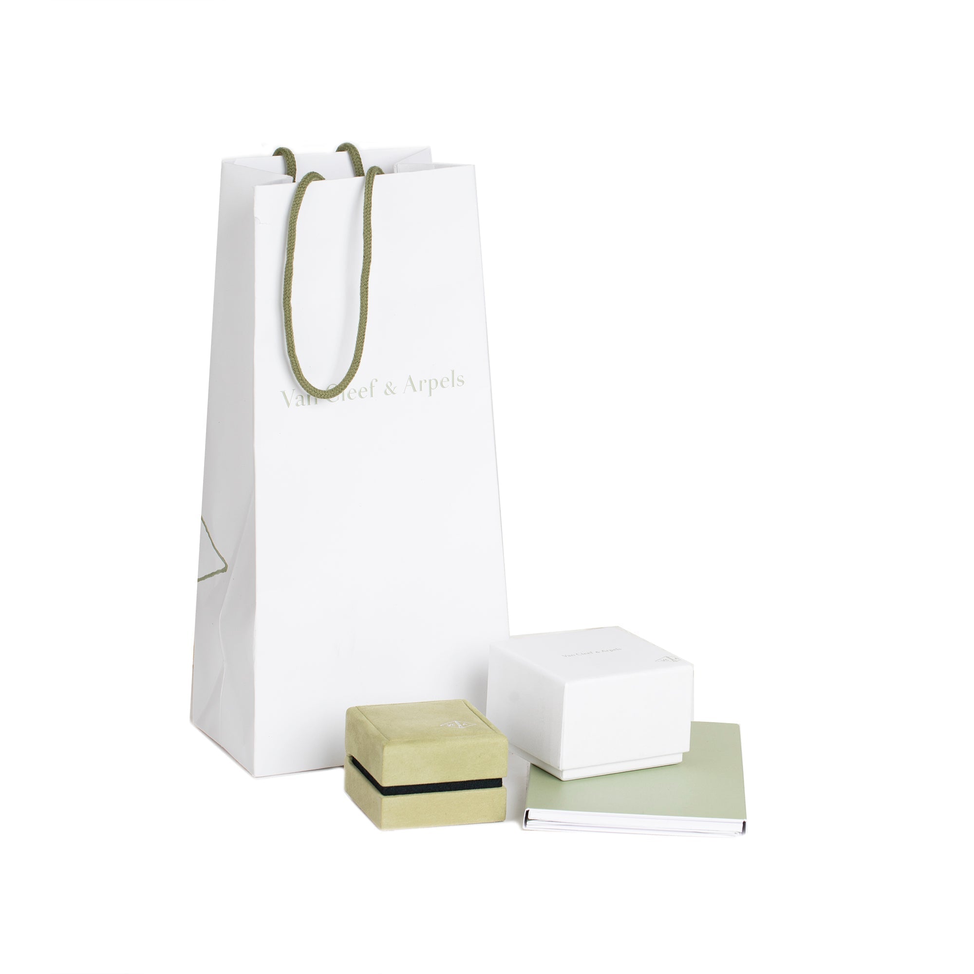 Van Cleef & Arpels 18k White Gold Sweet Alhambra Butterfly Stud Earrings w/ Box & Certificate