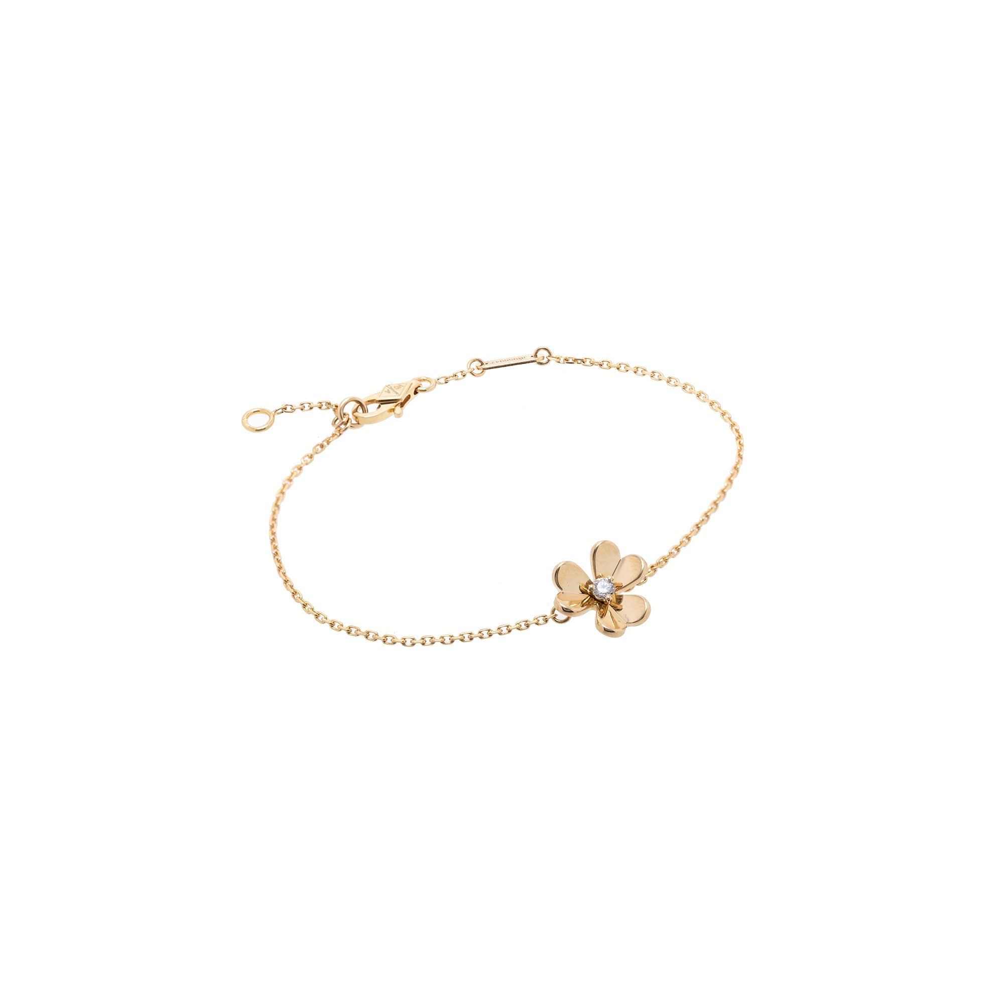 Van Cleef Arpels 18k Yellow Gold Frivole Bracelet, Mini Model