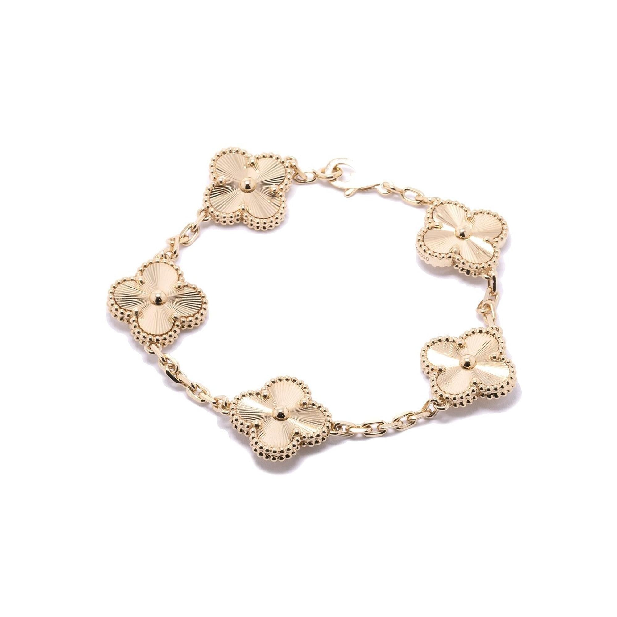 Van Cleef & Arpels 5 Motifs Vintage Alhambra Bracelet w/ Receipt