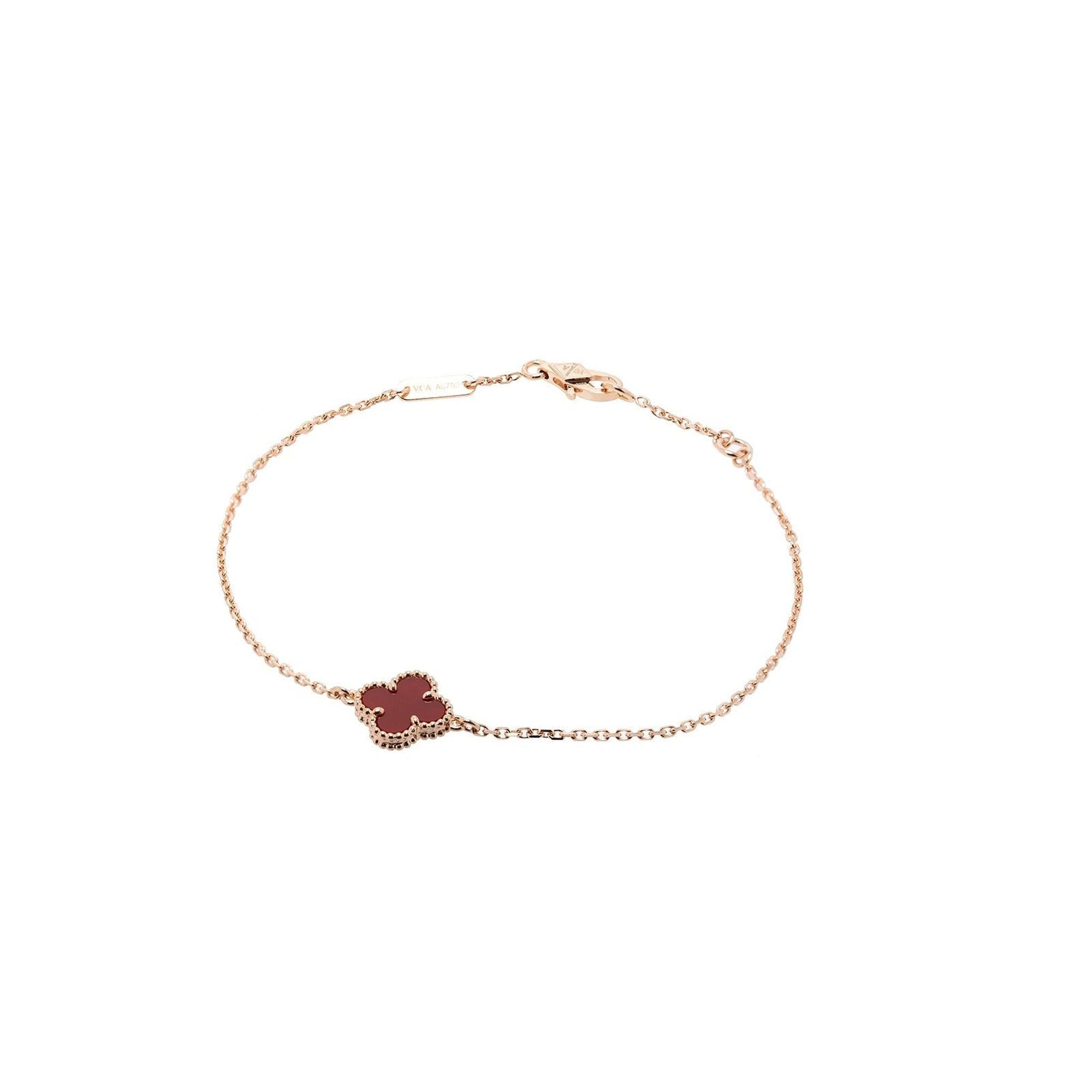 Van Cleef & Arpels Sweet Alhambra Carnelian Bracelet w/ Receipt