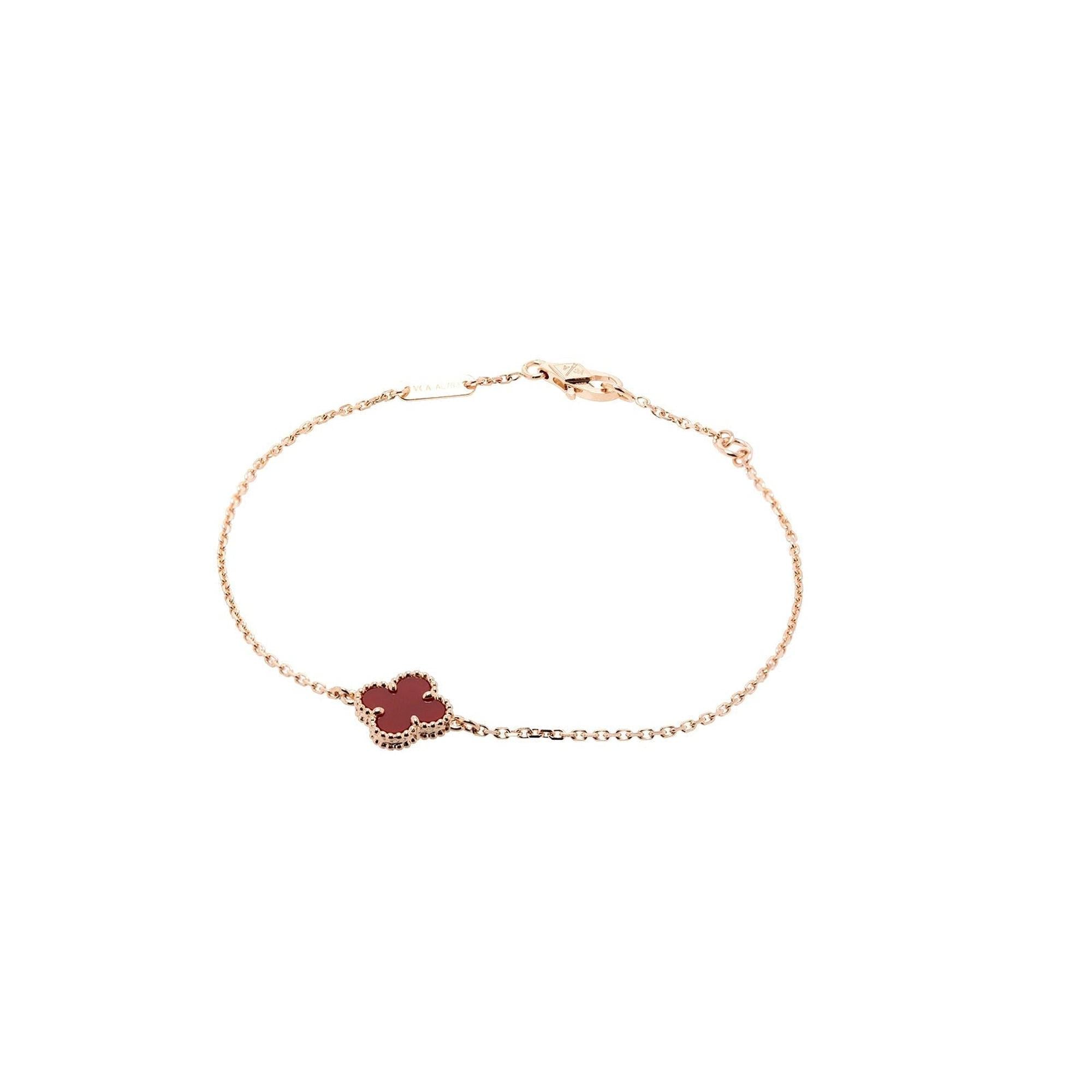 Van Cleef & Arpels Sweet Alhambra Carnelian Bracelet
