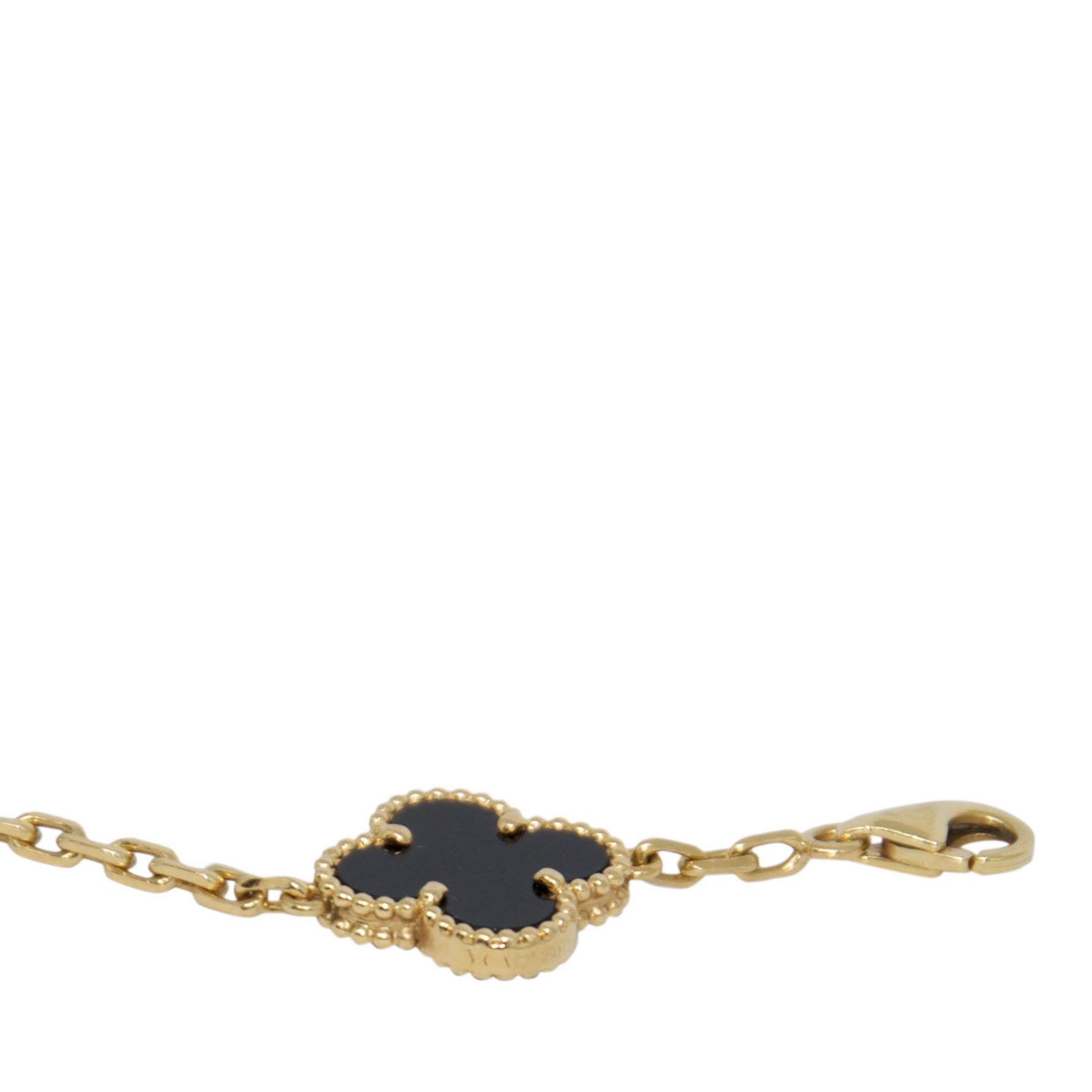 Van Cleef & Arpels Vintage Alhambra Five Motif Bracelet with Black Onyx