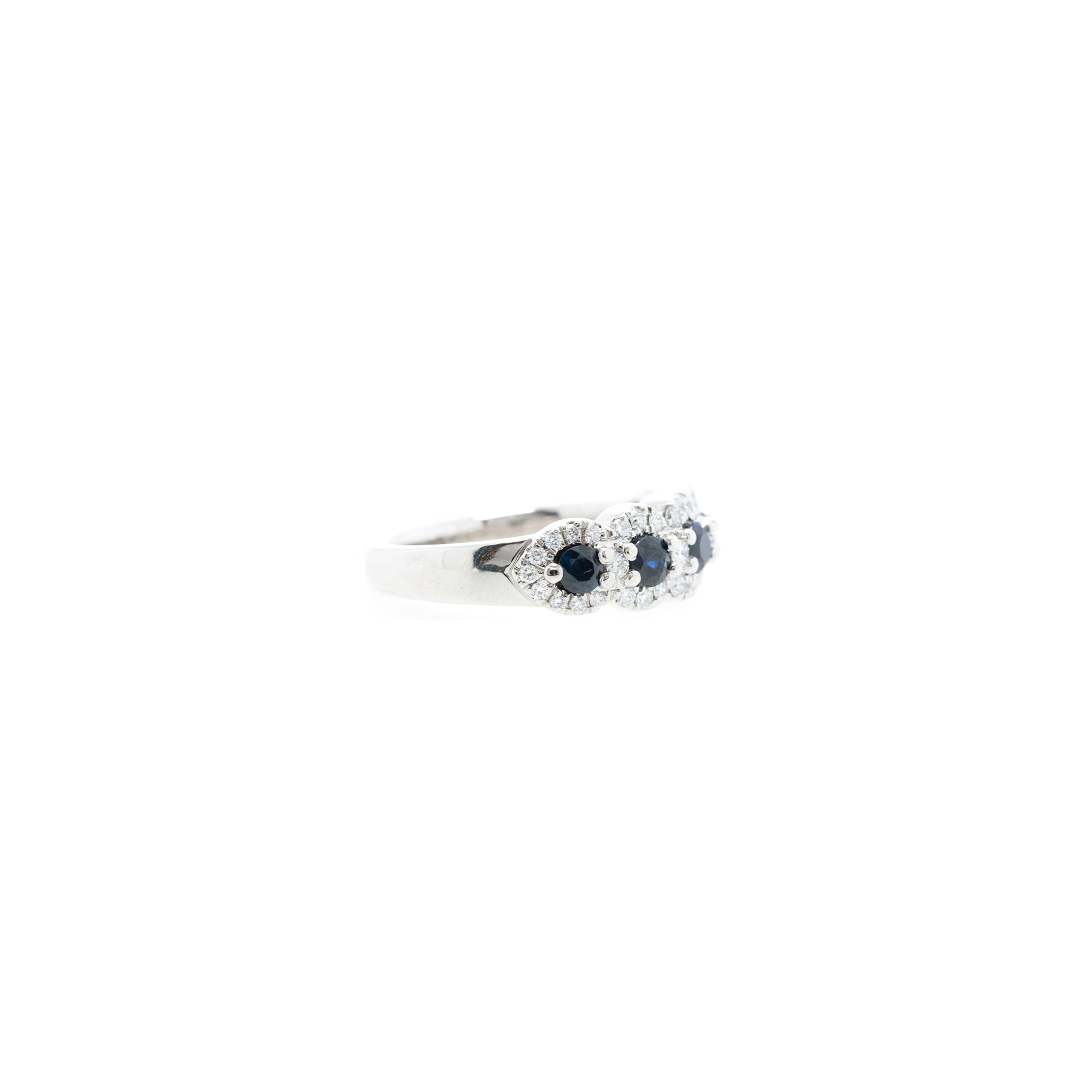 Vera Wang 14k White Gold Blue Sapphire & Diamond Cocktail Ring