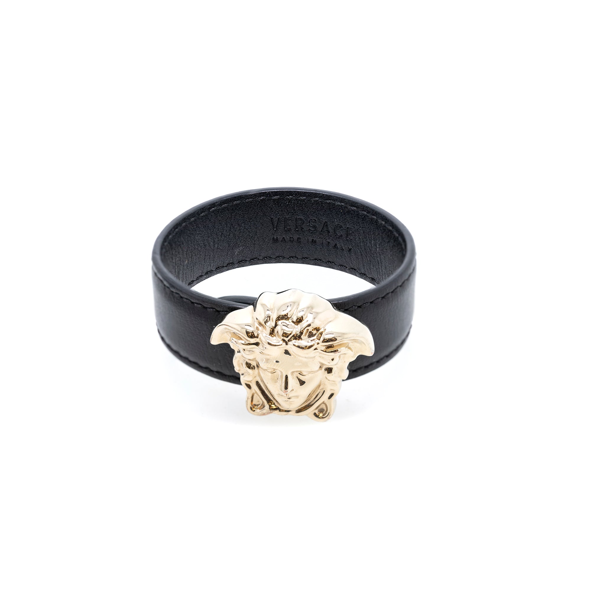 Versace Leather Medusa Bracelet
